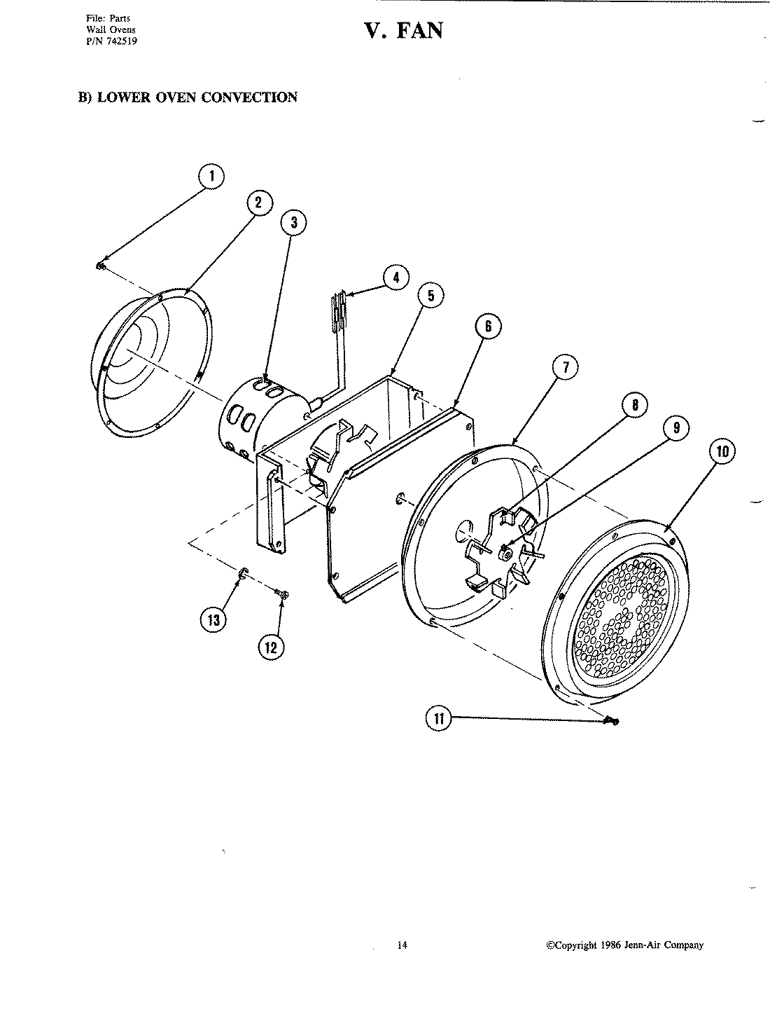 13 - FAN-LOWER OVEN CONVECTION (W225)