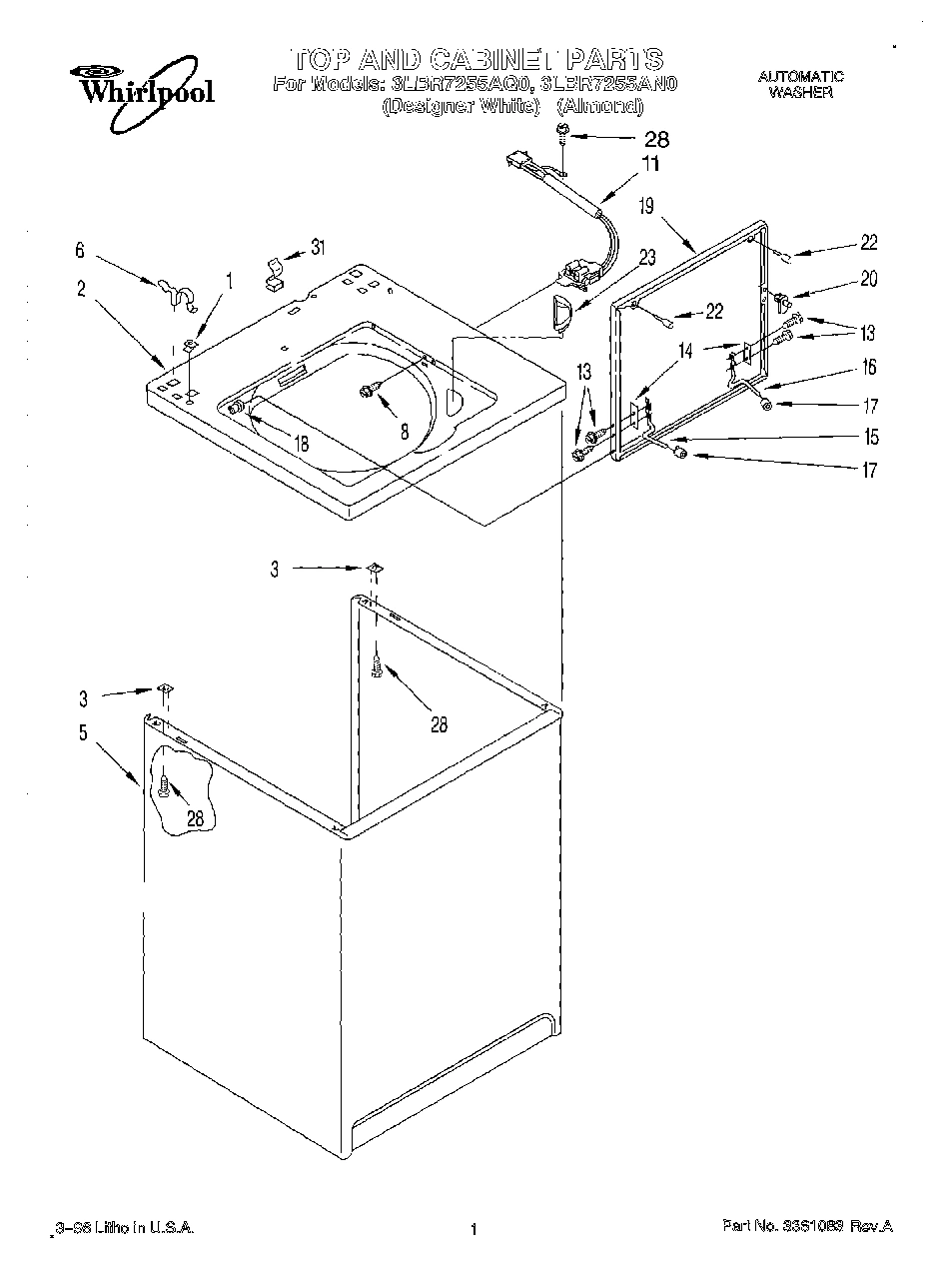 01 - TOP AND CABINET, LIT/OPTIONAL