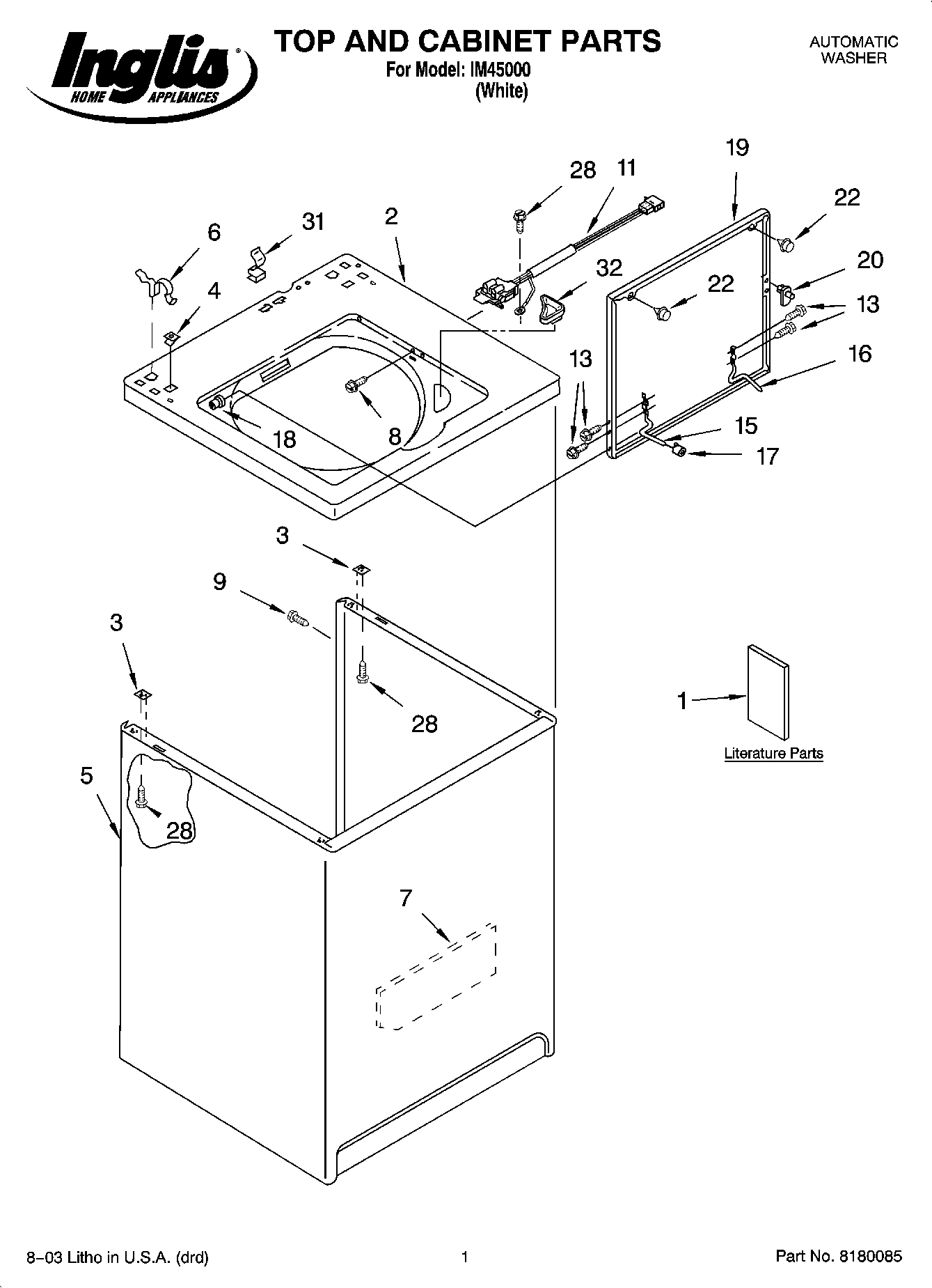 01 - TOP AND CABINET PARTS