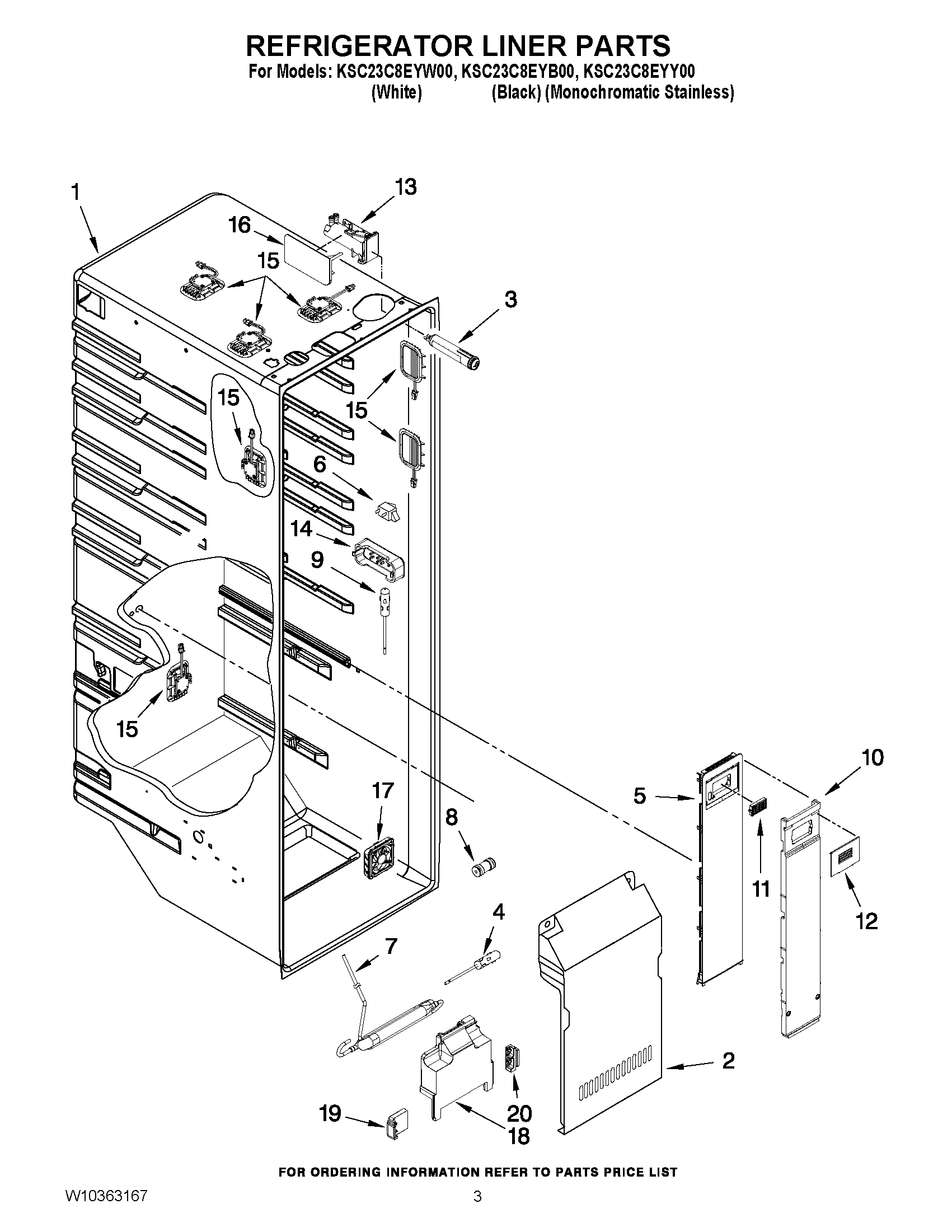 02 - REFRIGERATOR LINER PARTS