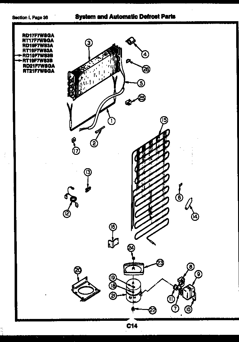 18 - SYSTEM AND AUTOMATIC DEFROST PARTS