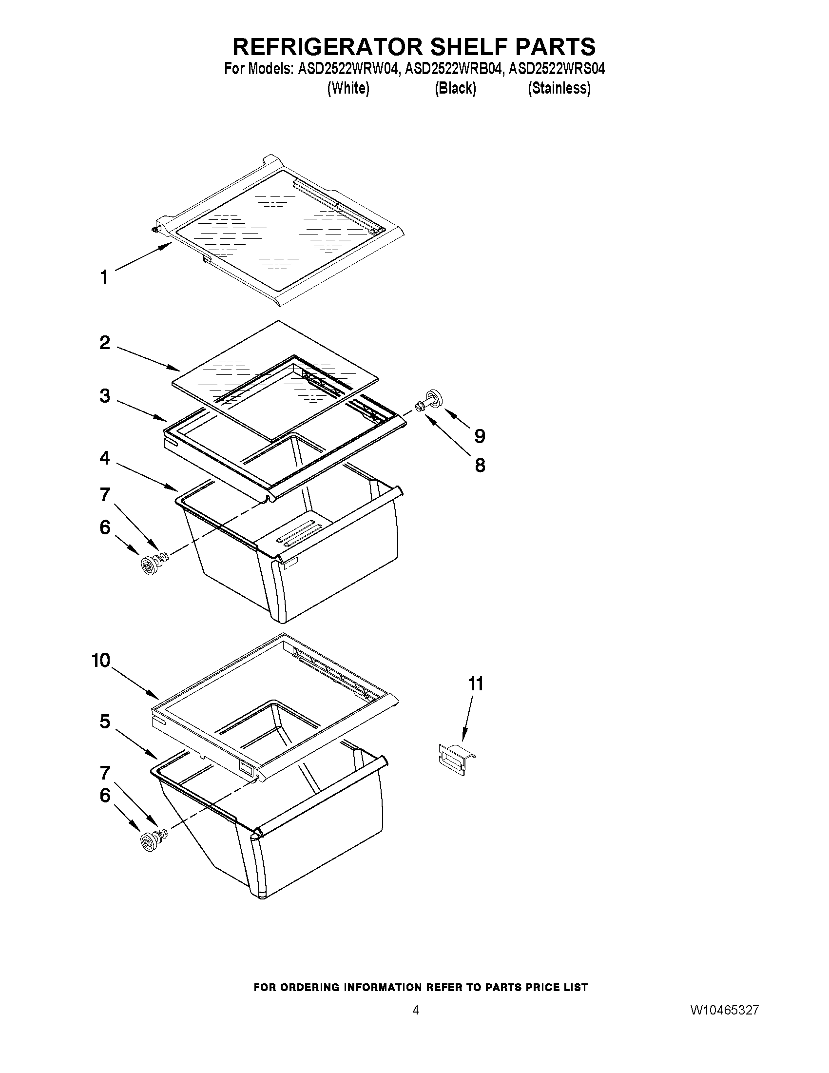 03 - REFRIGERATOR SHELF PARTS
