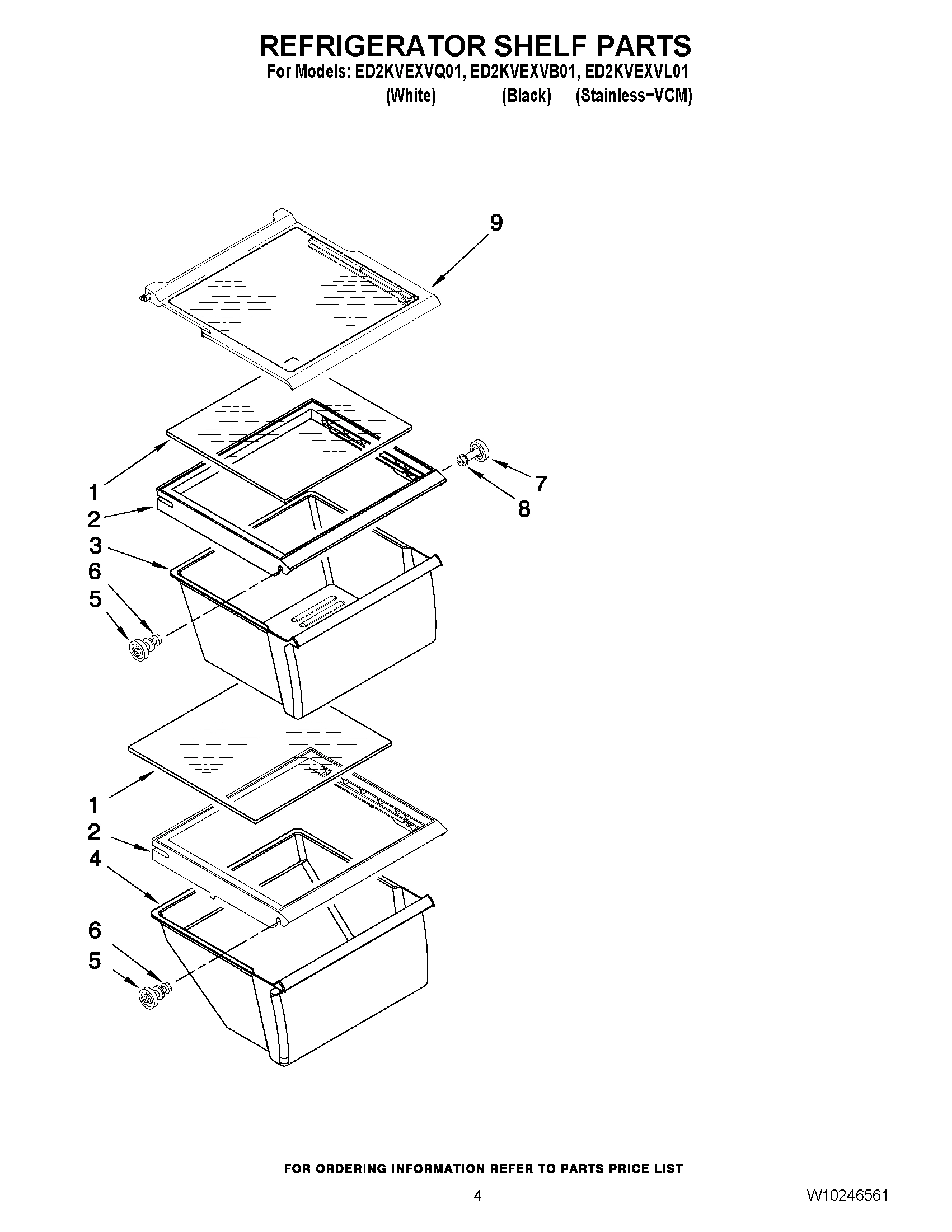 03 - REFRIGERATOR SHELF PARTS