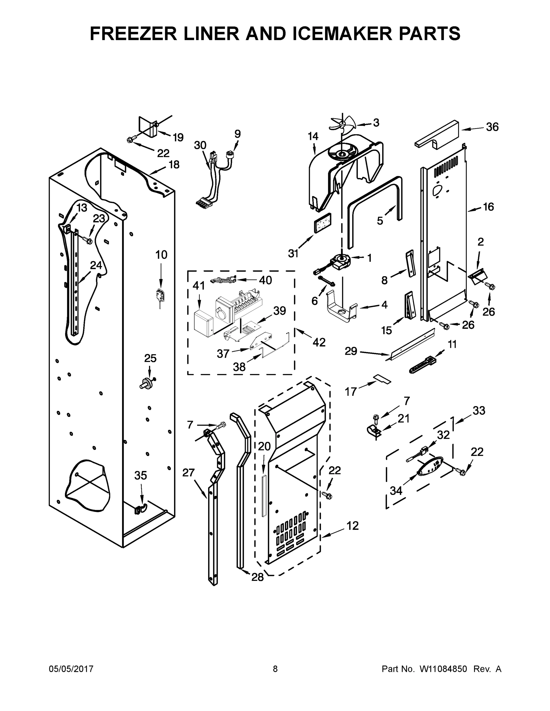 05 - FREEZER LINER AND ICEMAKER PARTS
