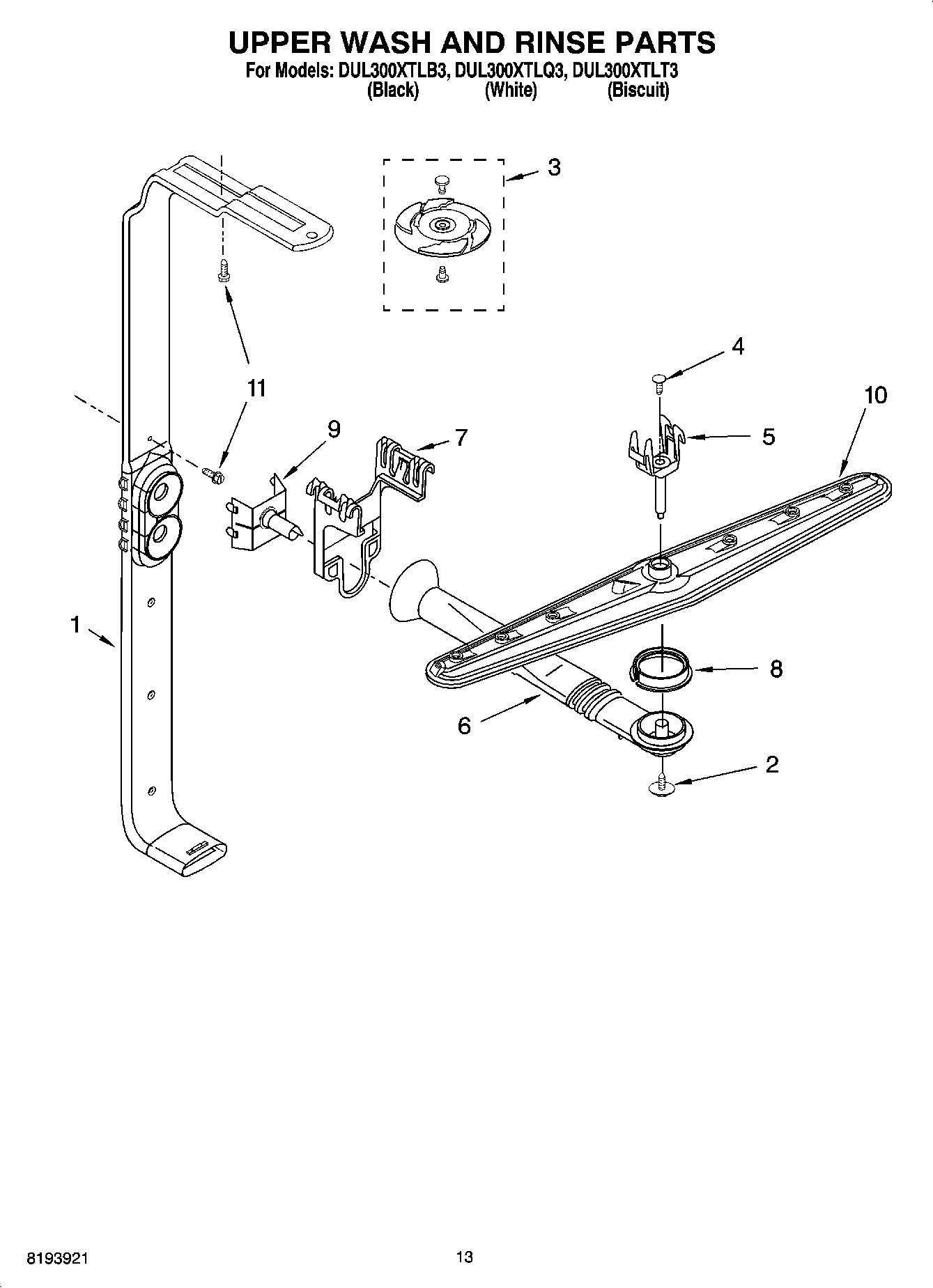 10 - UPPER WASH AND RINSE PARTS