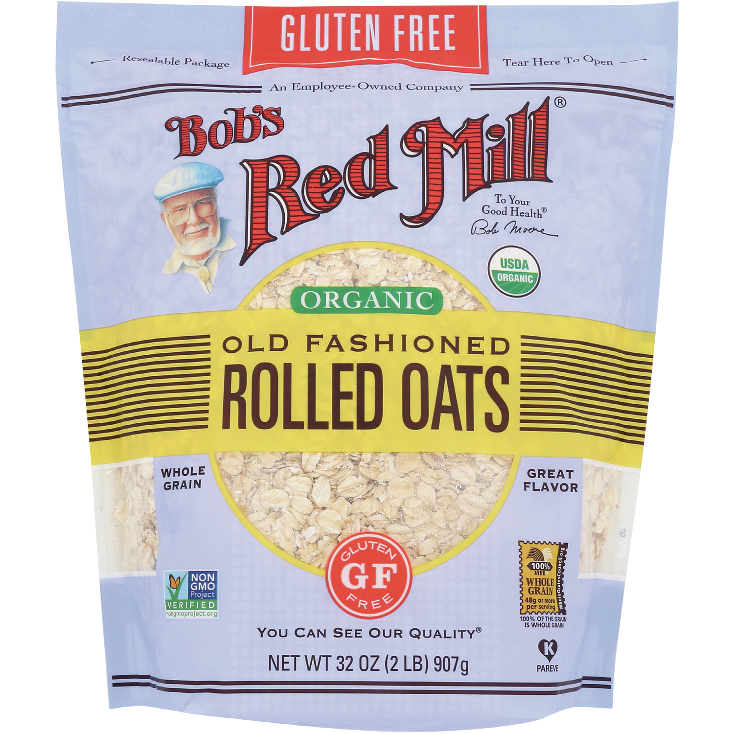 Bob's Red Mill Gluten Free Organic Old Fashioned Rolled Oats | 32 oz Package