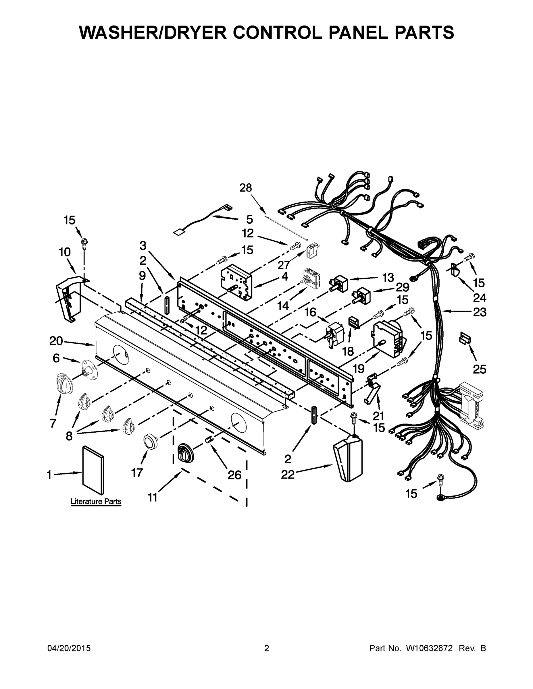 02 - WASHER/DRYER CONTROL PANEL PARTS