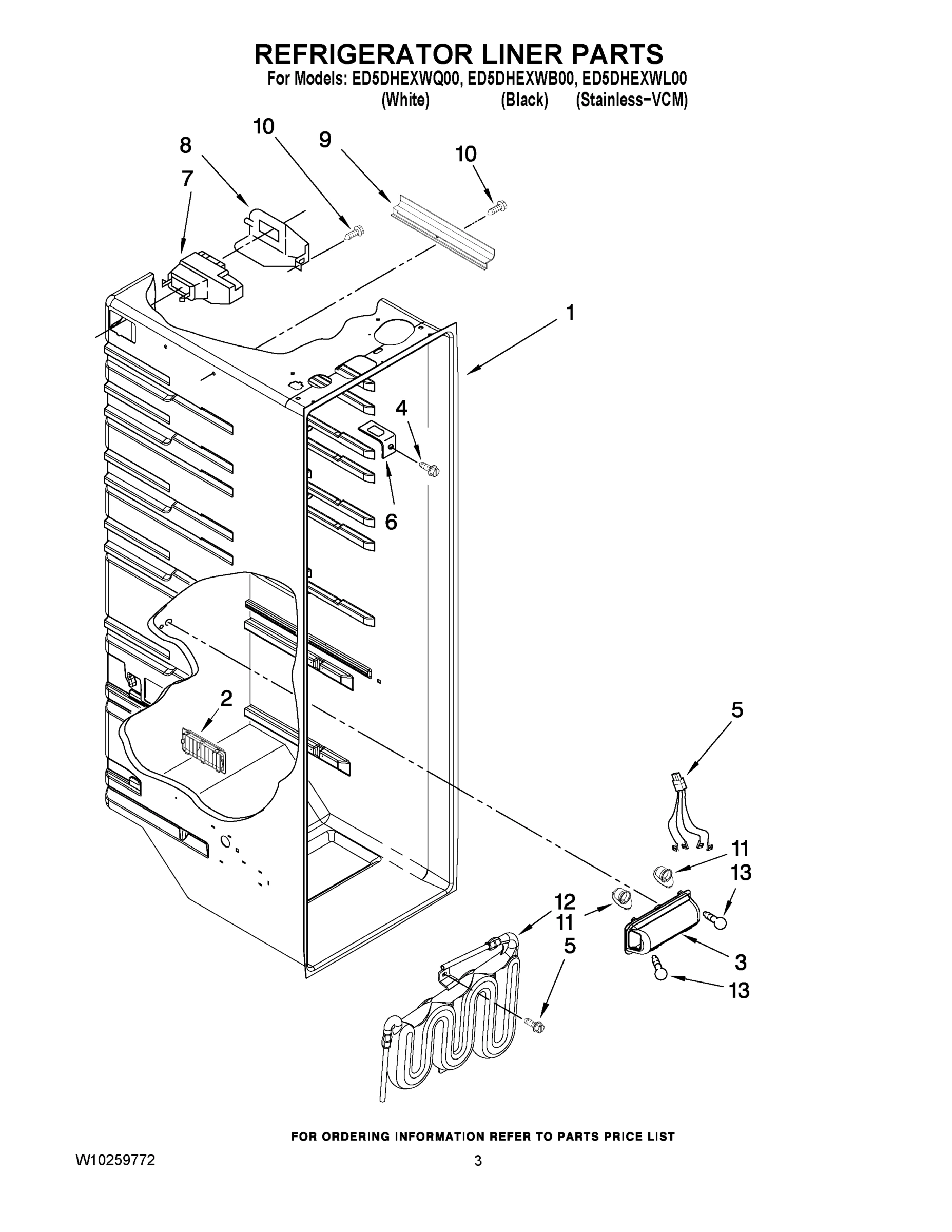 02 - REFRIGERATOR LINER PARTS