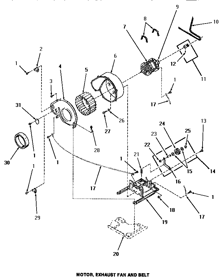 13 - MOTOR, EXHAUST FAN & BELT