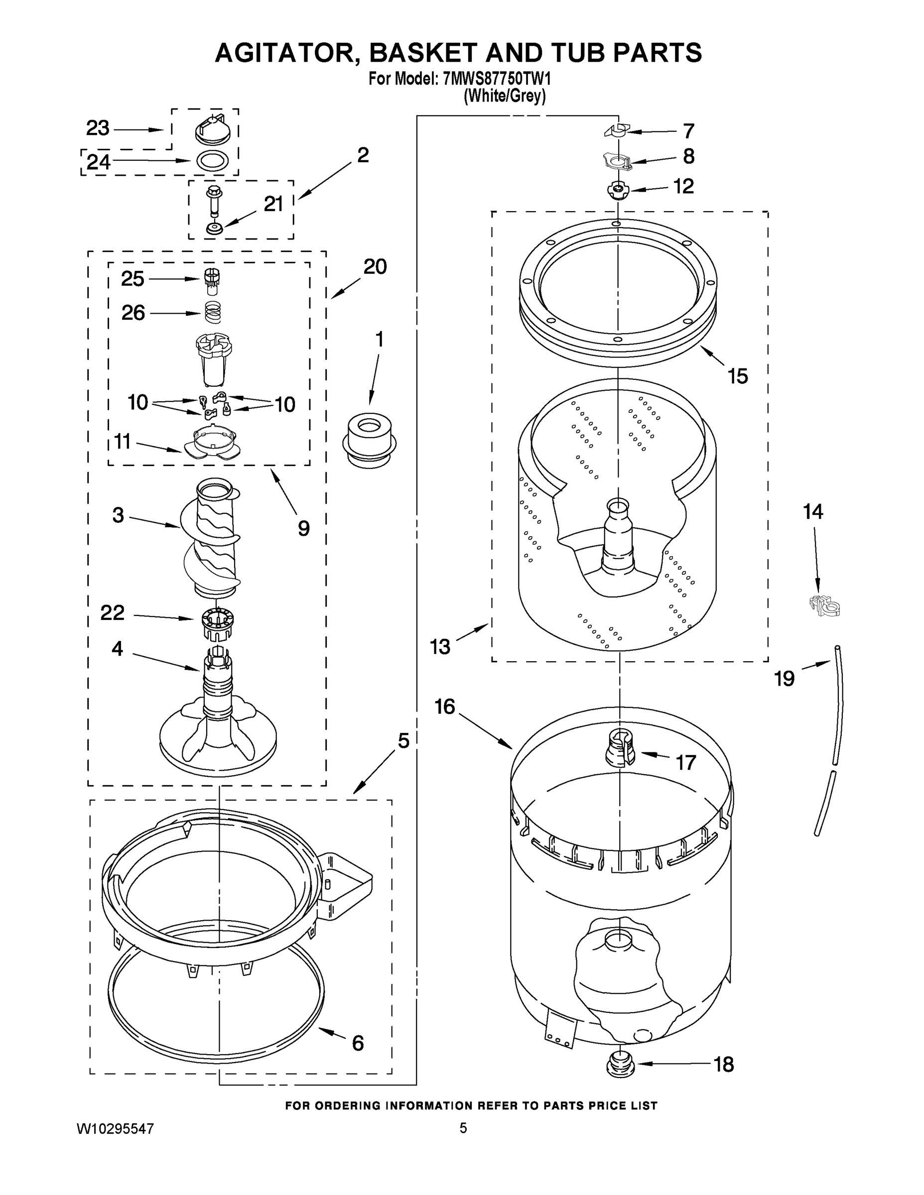 03 - AGITATOR, BASKET AND TUB PARTS