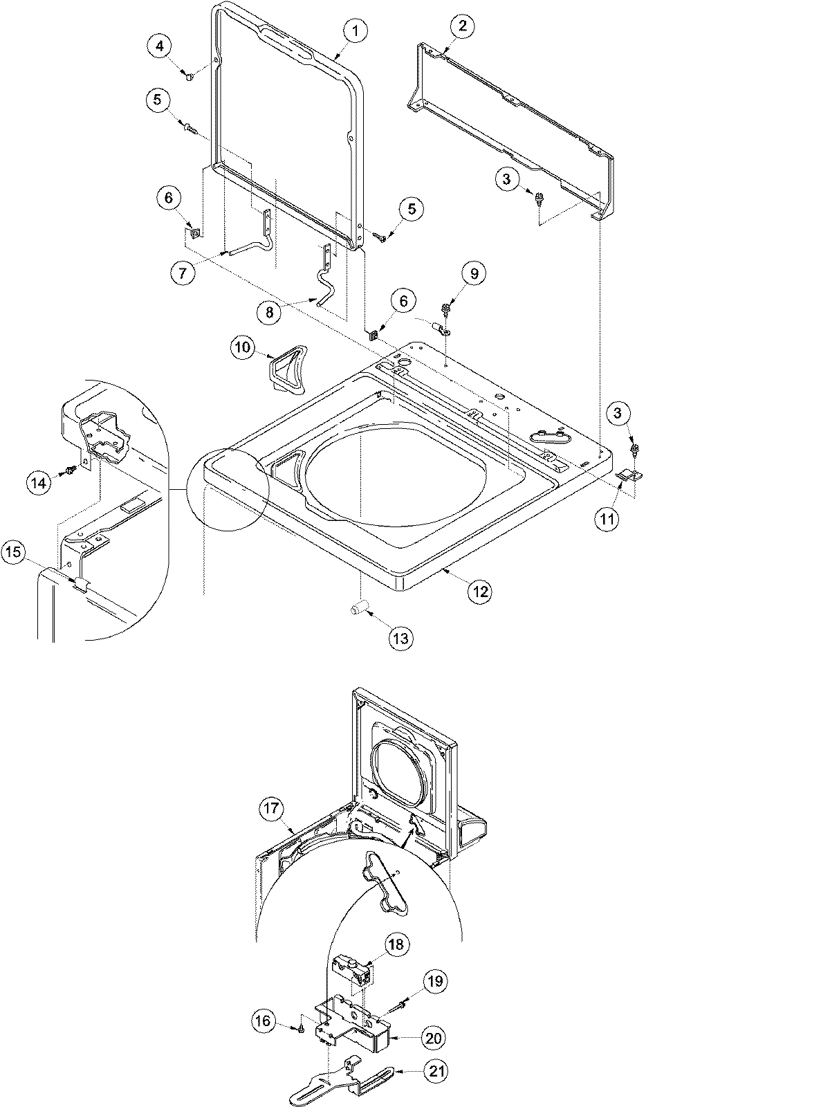 04 - CABINET TOP, DOOR, AND DOOR SWITCH
