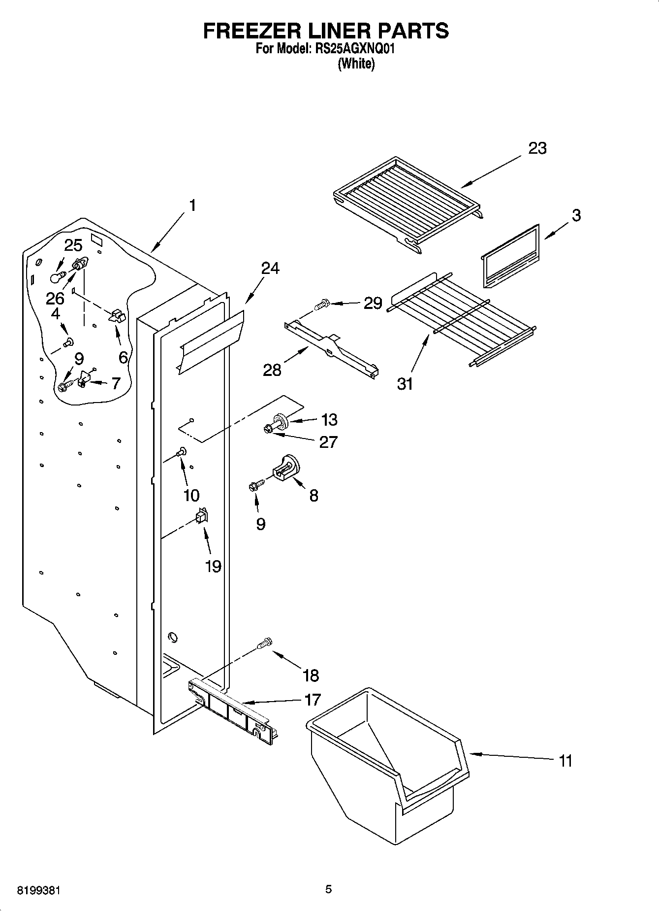 04 - FREEZER LINER PARTS