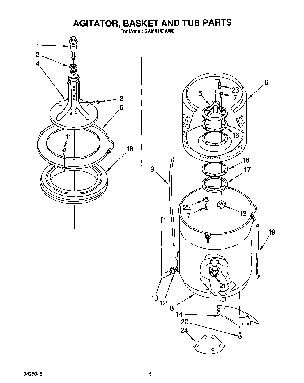 04 - AGITATOR, BASKET AND TUB