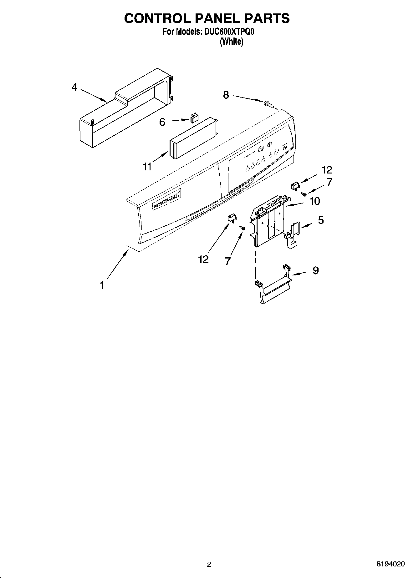02 - CONTROL PANEL PARTS