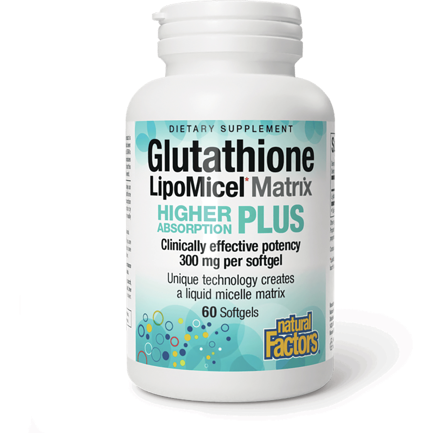 Natural Factors Glutathione Lipomicel Matrix Supplement Vitamin | 300 mg | 60 Soft Gels