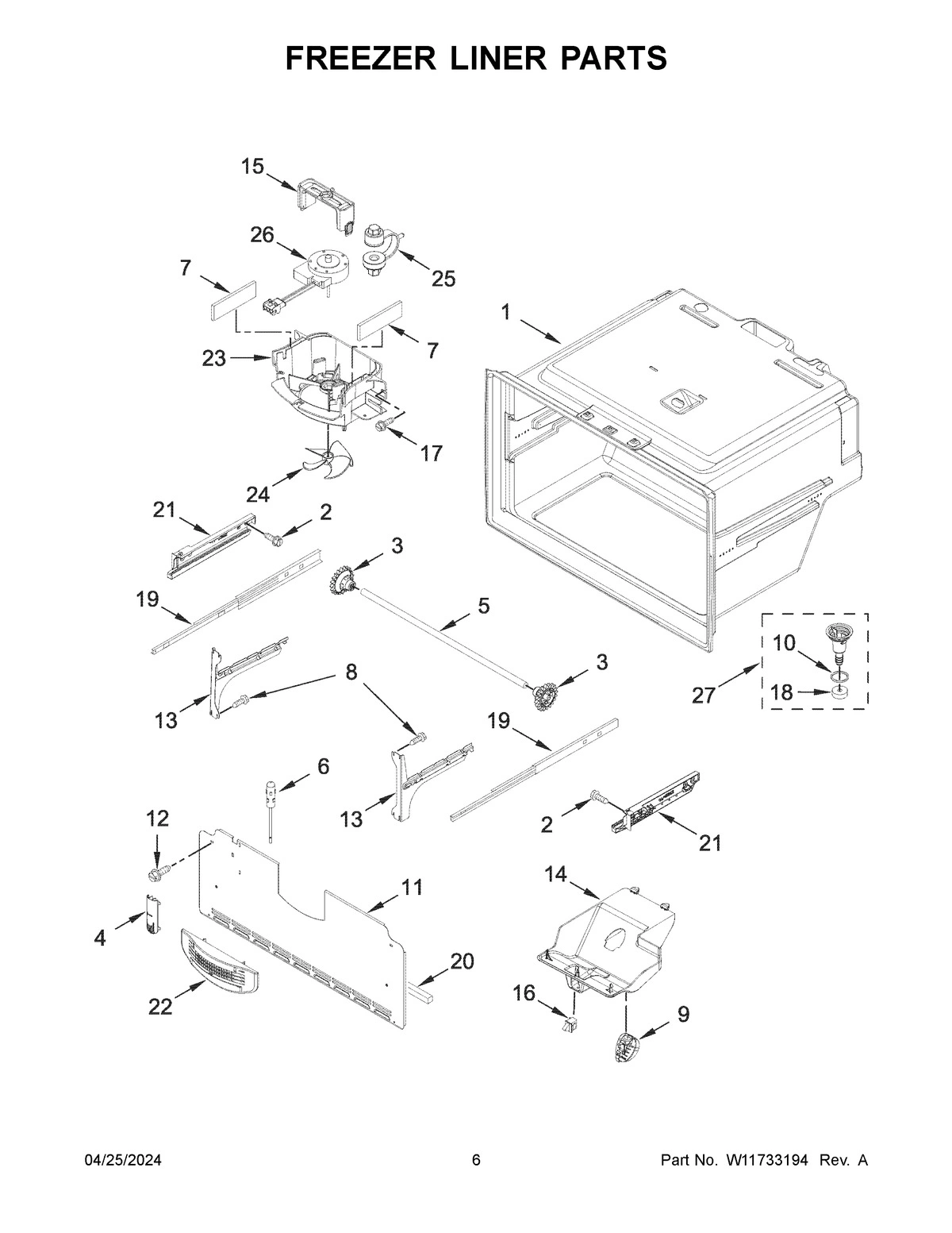 04 - FREEZER LINER PARTS