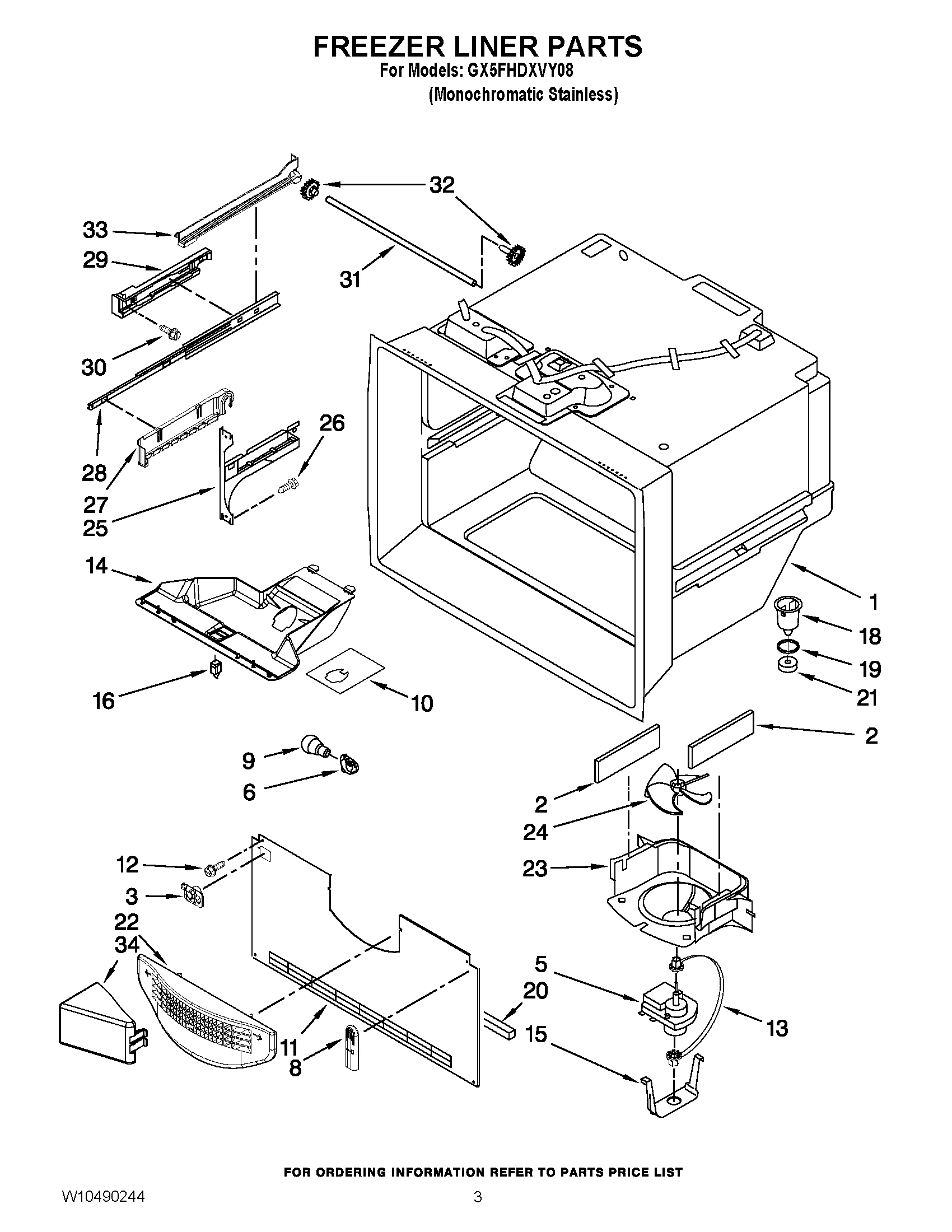02 - FREEZER LINER PARTS
