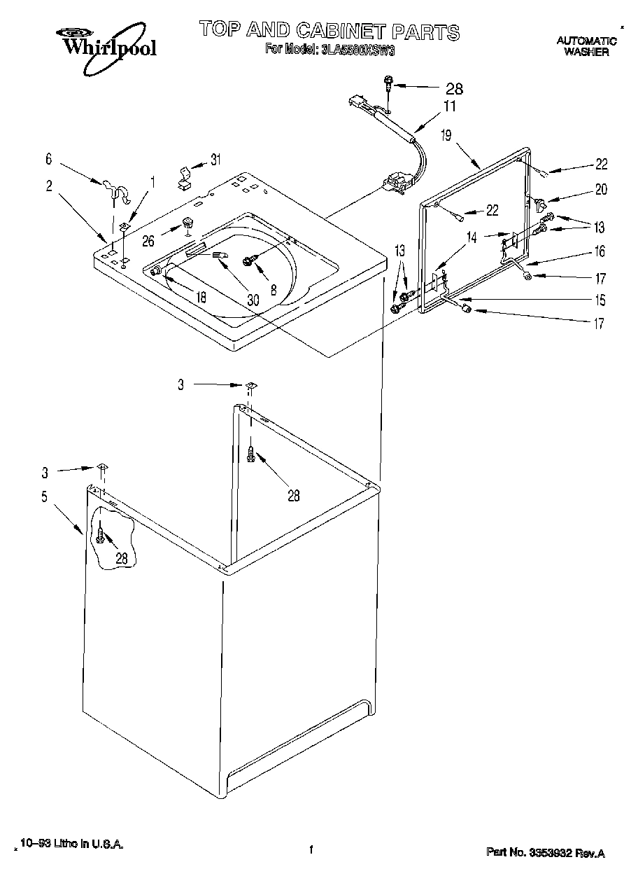 01 - TOP AND CABINET, LIT/OPTIONAL