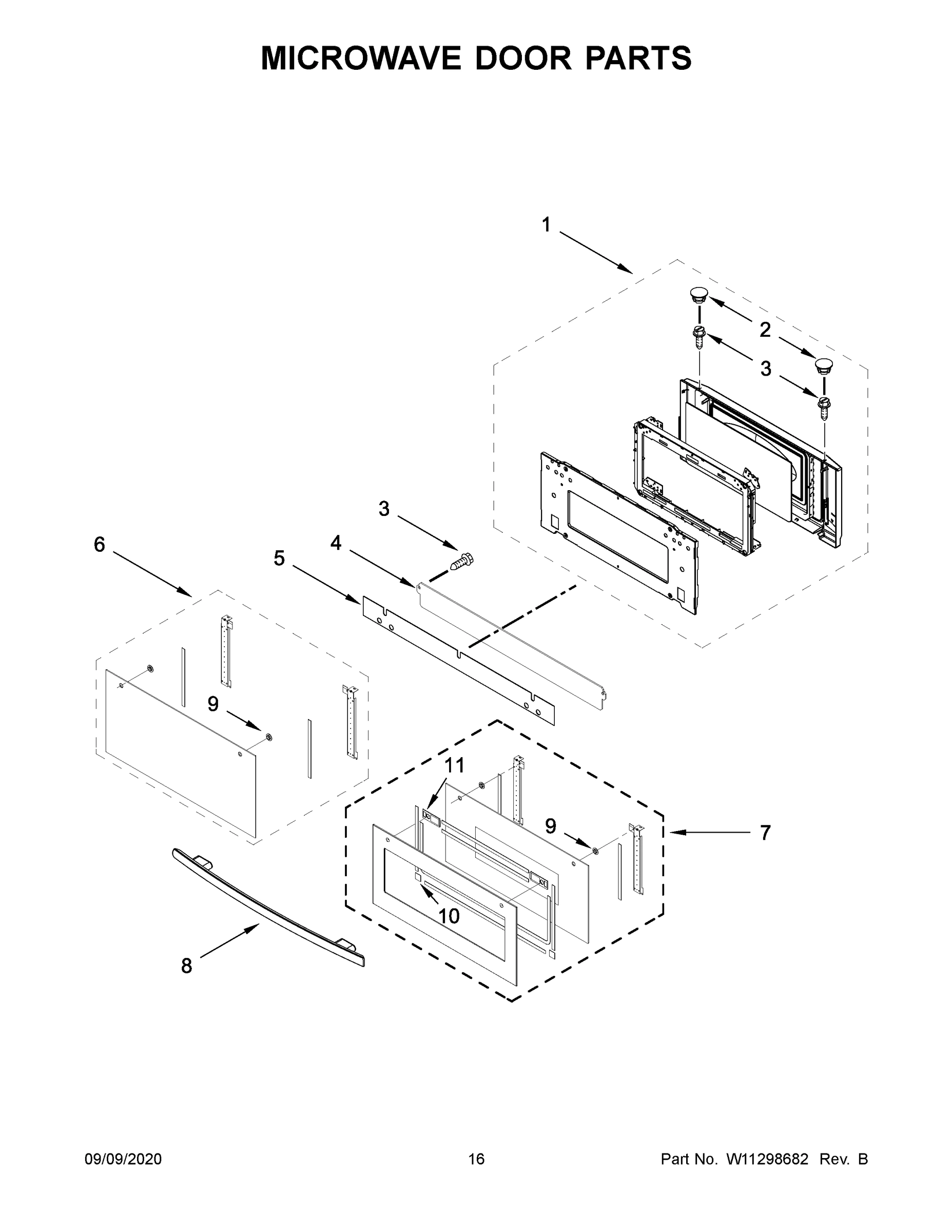 09 - MICROWAVE DOOR PARTS