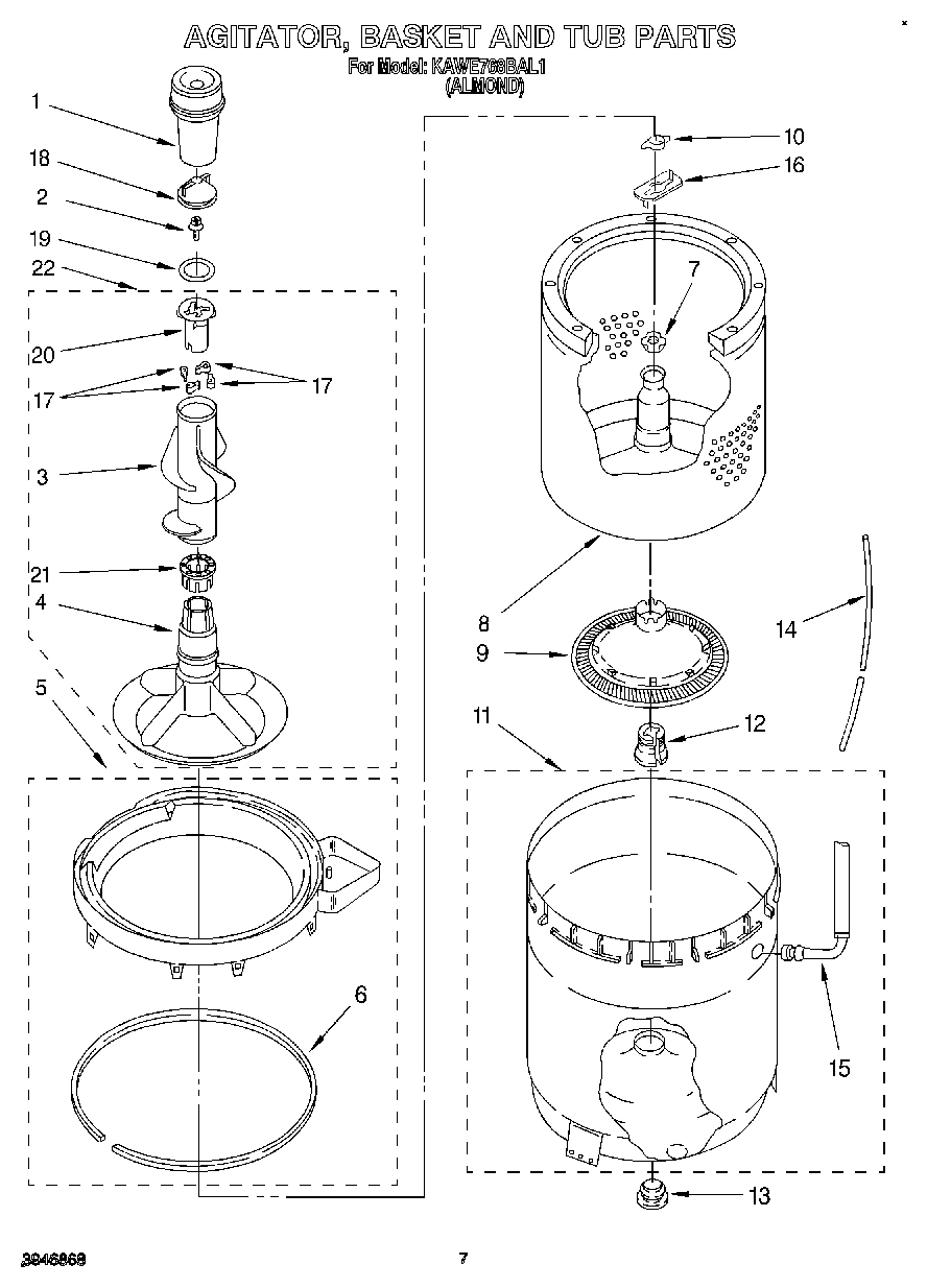 05 - AGITATOR, BASKET AND TUB