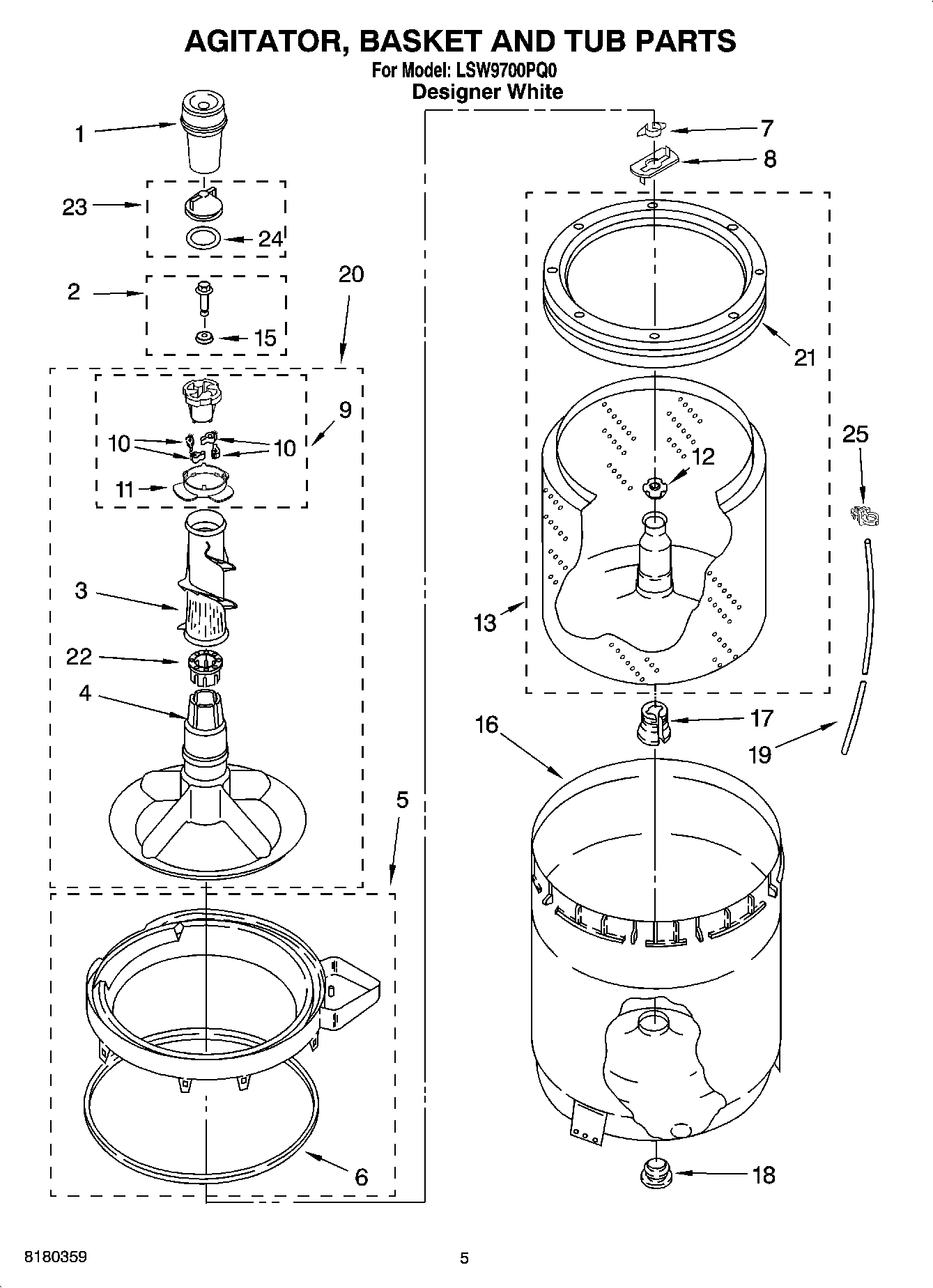 03 - AGITATOR, BASKET AND TUB PARTS