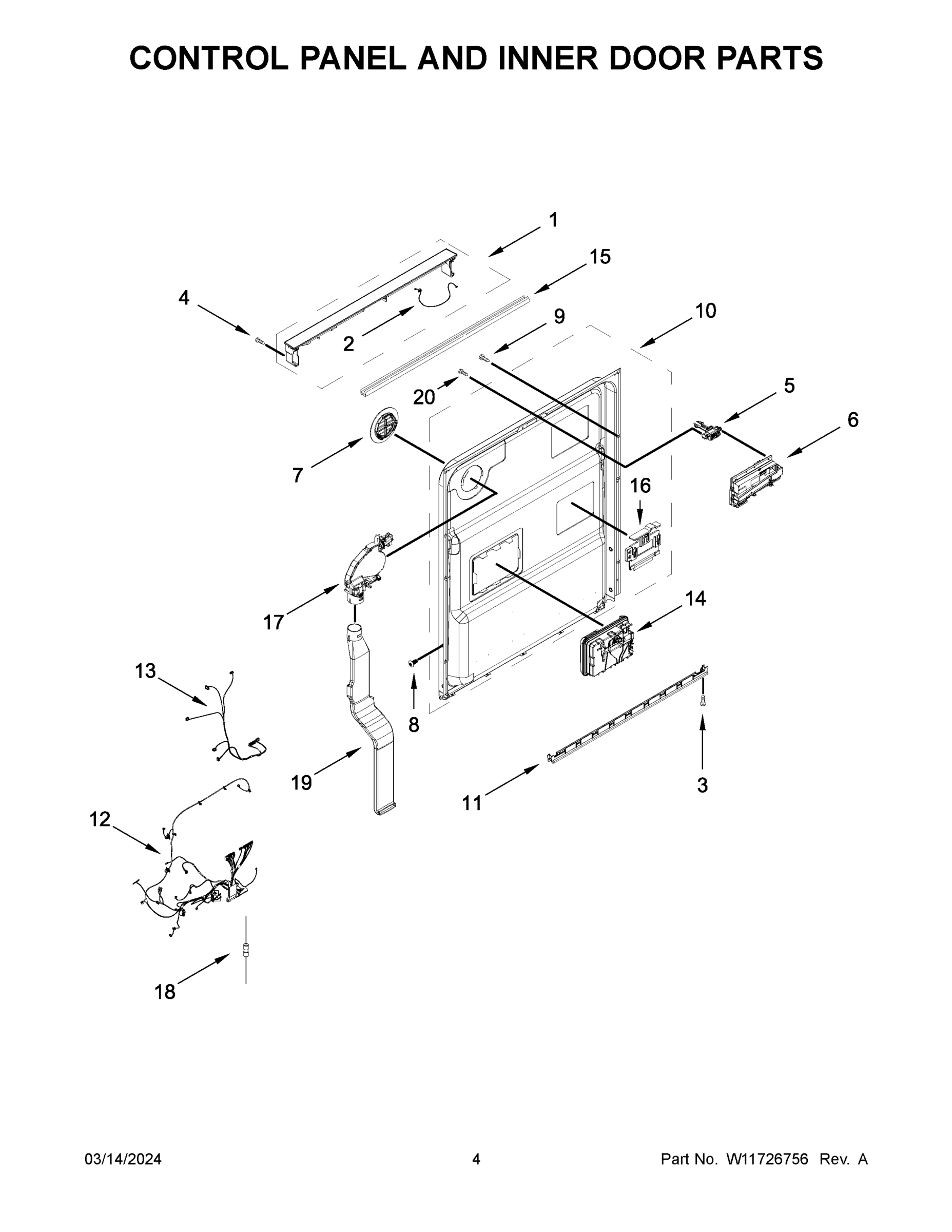 03 - CONTROL PANEL AND INNER DOOR PARTS