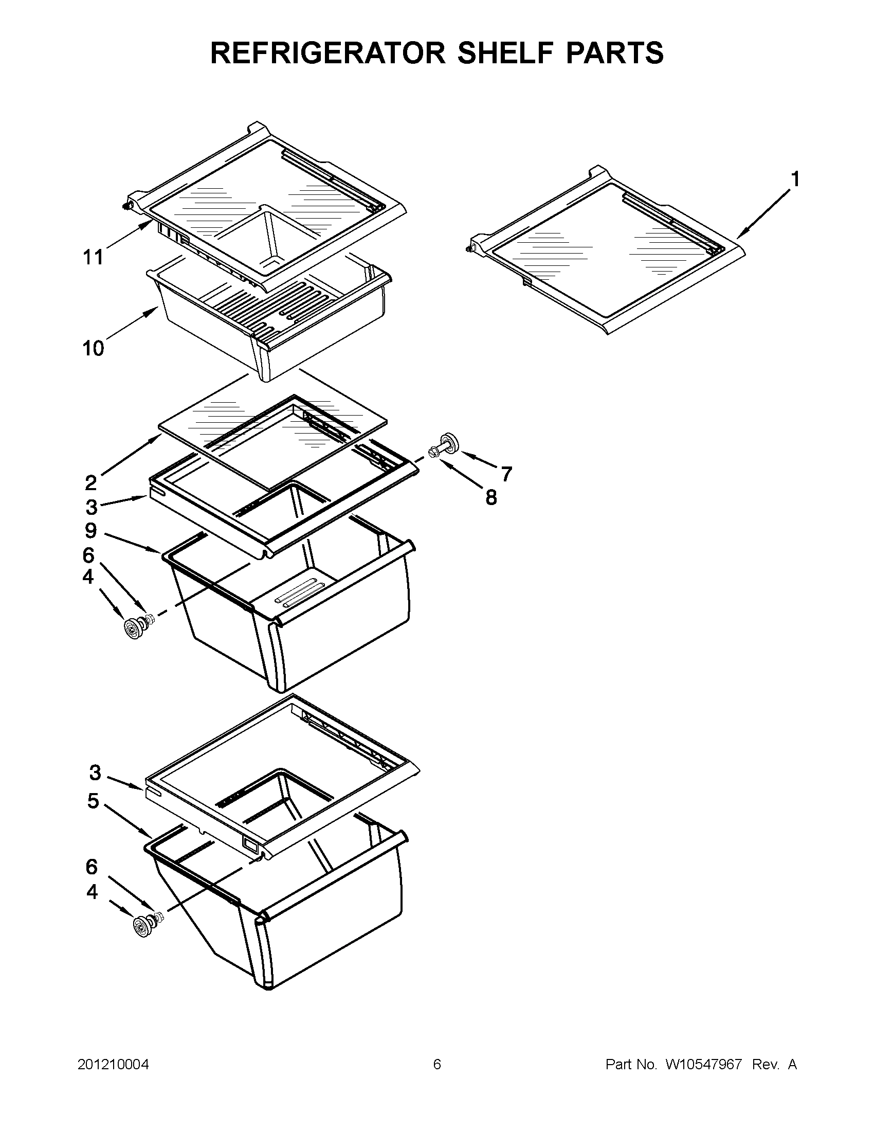 03 - REFRIGERATOR SHELF PARTS