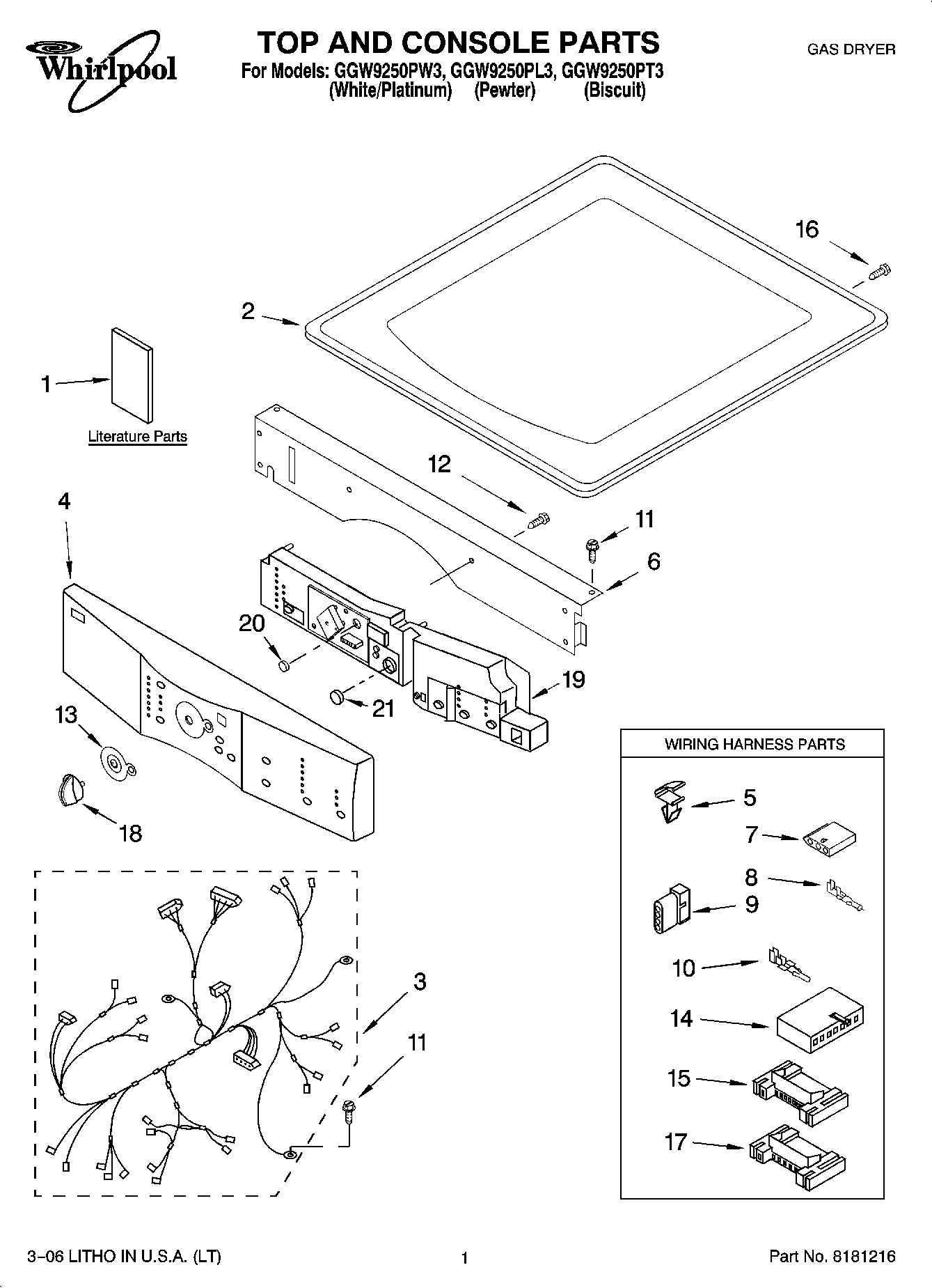 01 - TOP AND CONSOLE PARTS