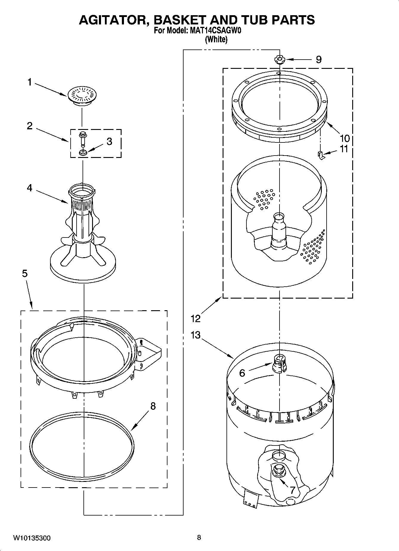 05 - AGITATOR, BASKET AND TUB PARTS