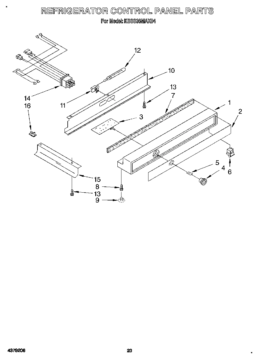 15 - REFRIGERATOR CONTROL PANEL
