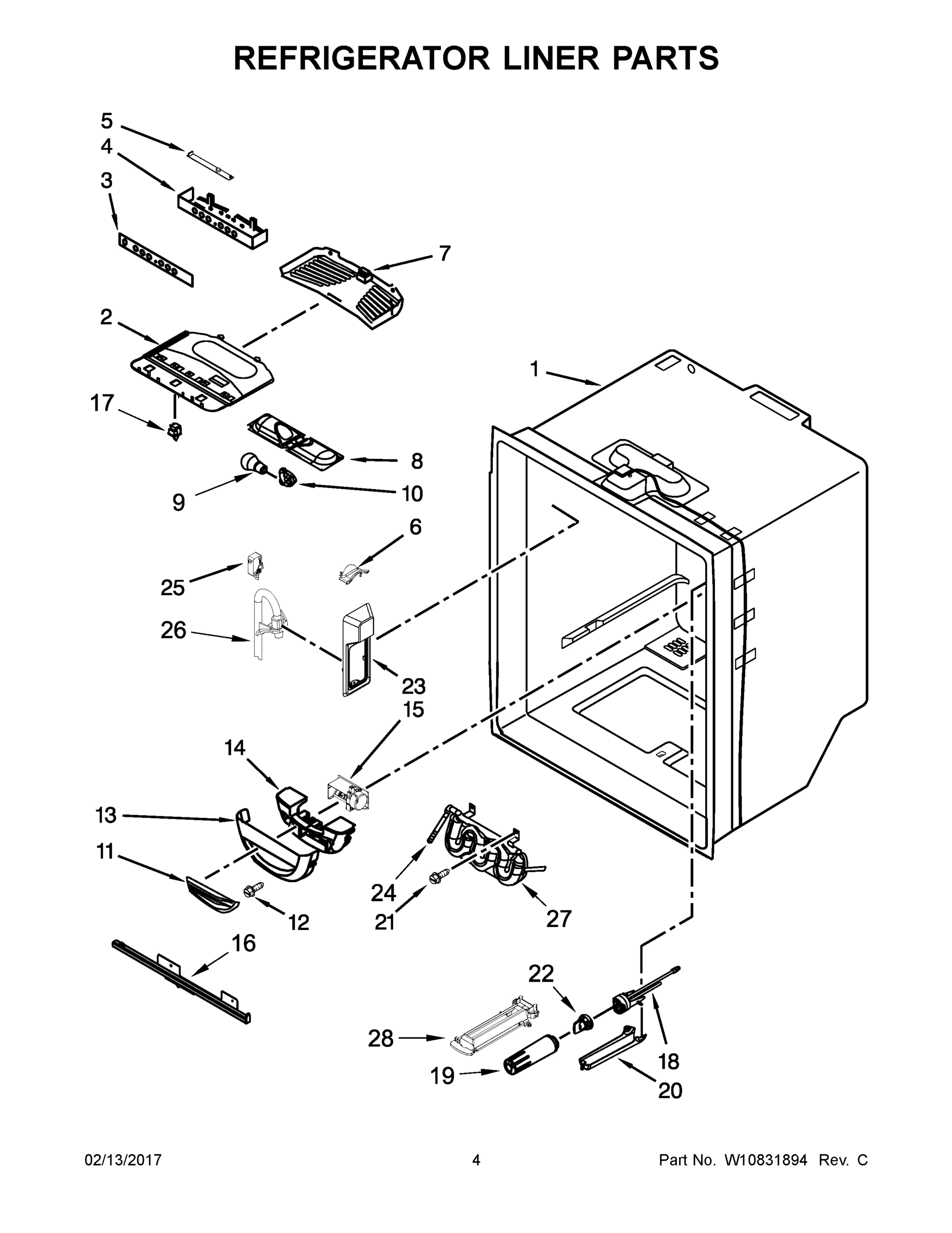 03 - REFRIGERATOR LINER PARTS