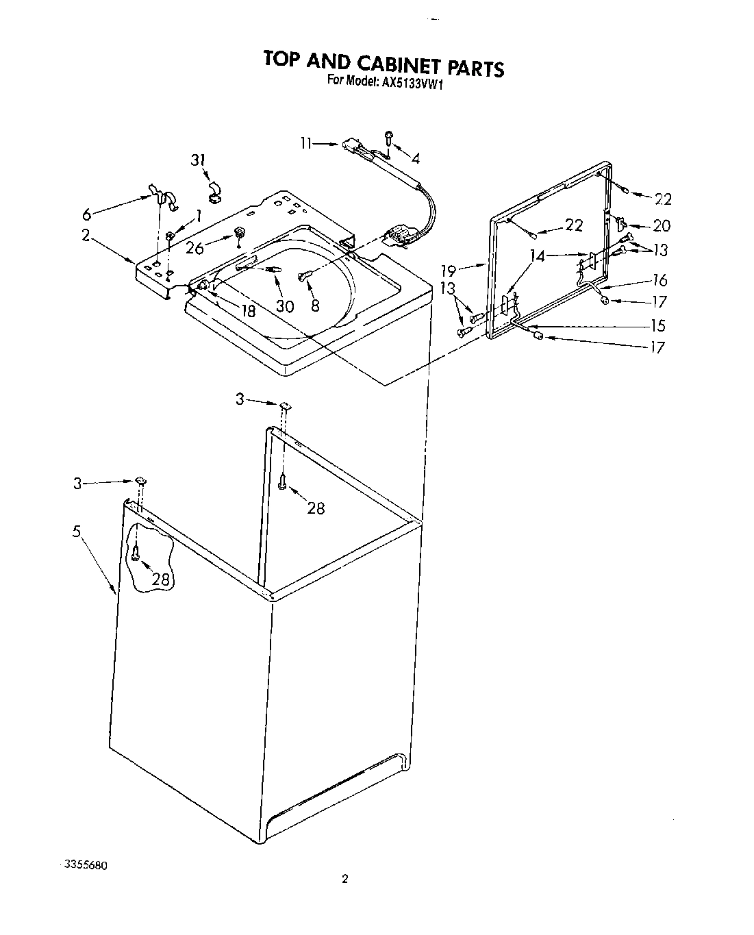 02 - TOP AND CABINET, LIT/OPTIONAL