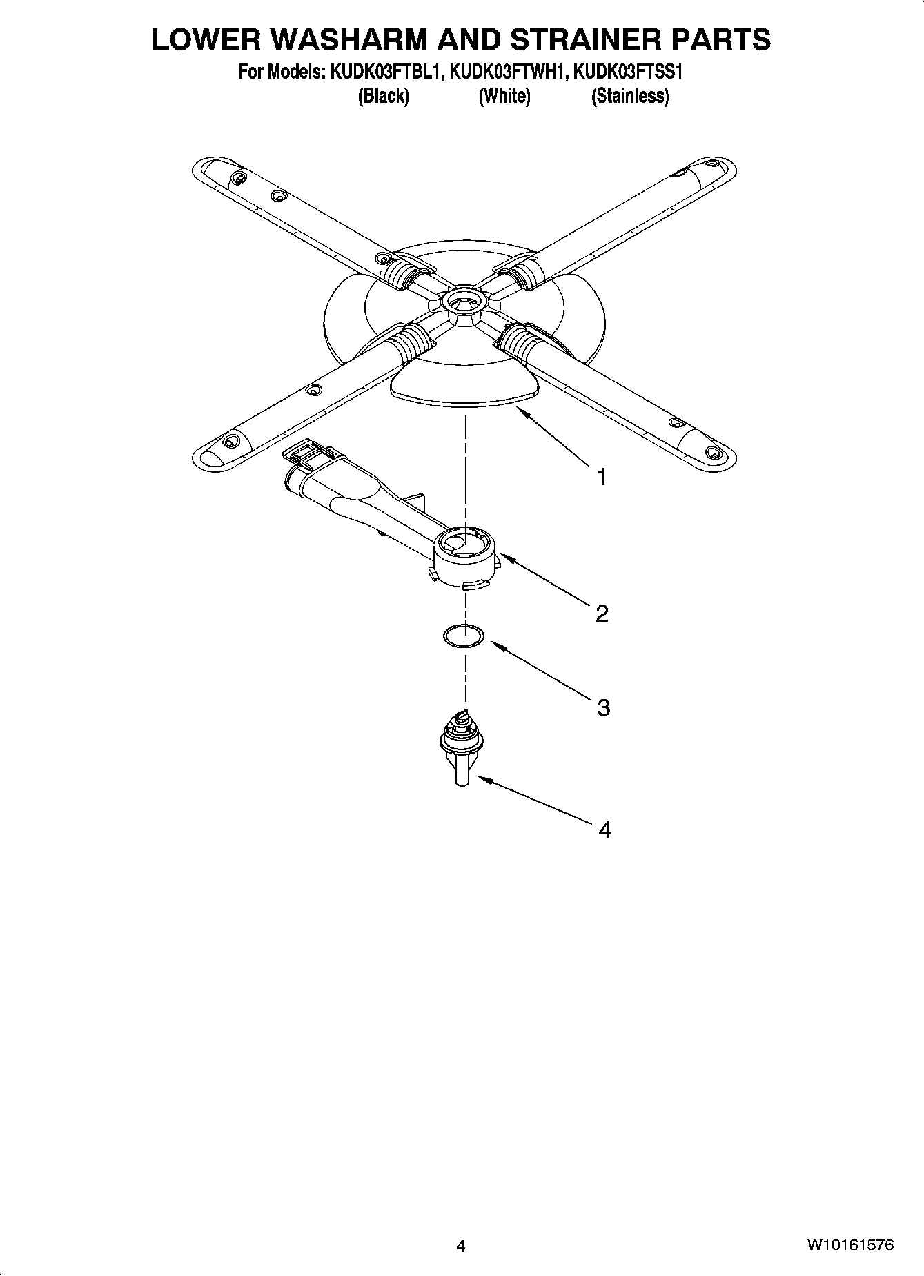 04 - LOWER WASHARM AND STRAINER PARTS
