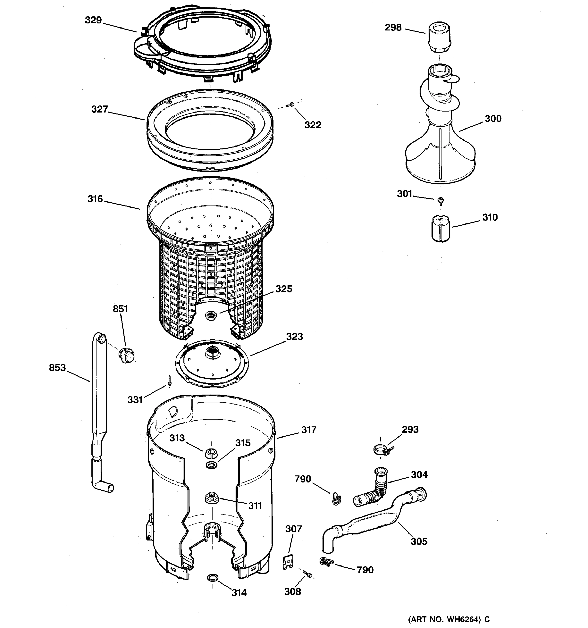 TUB, BASKET & AGITATOR