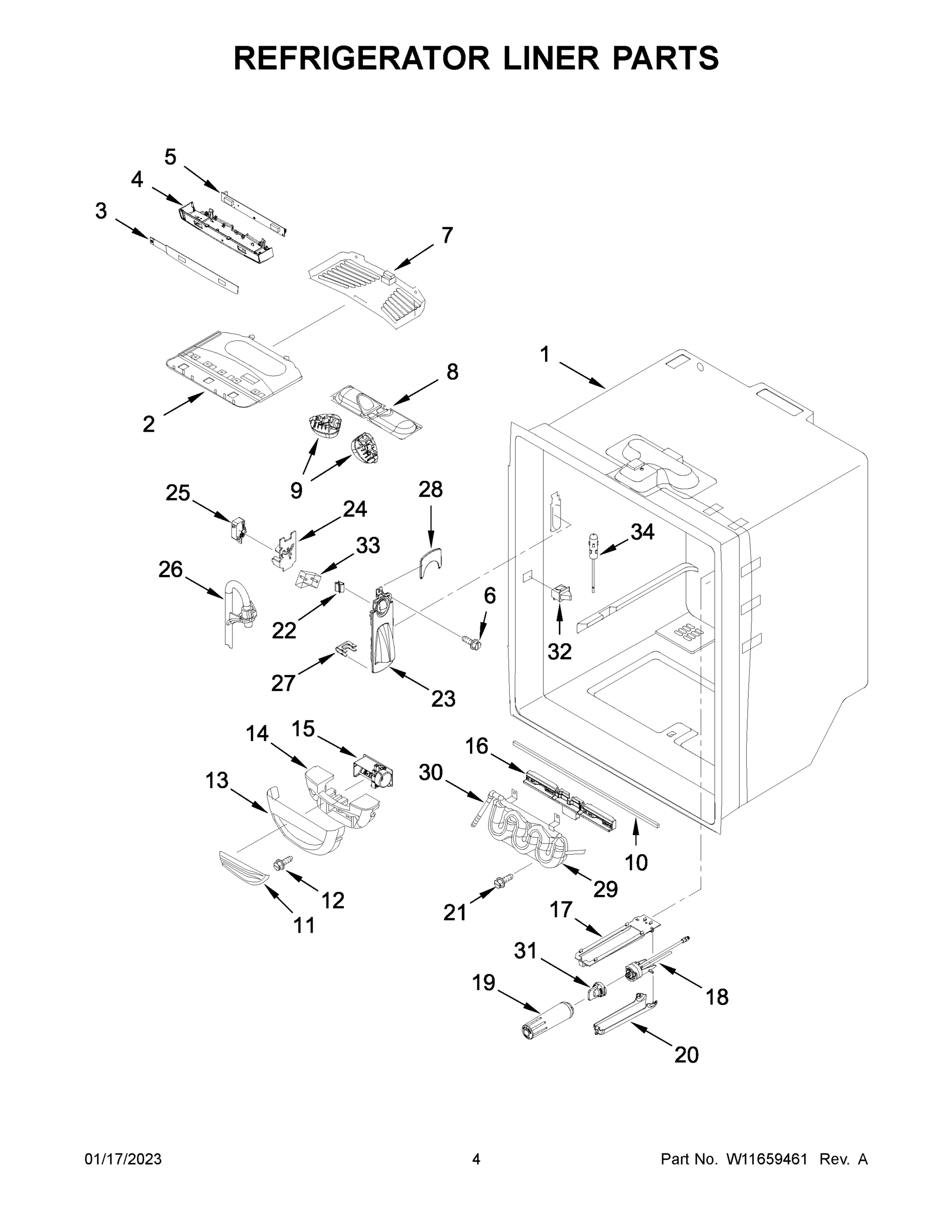 03 - REFRIGERATOR LINER PARTS