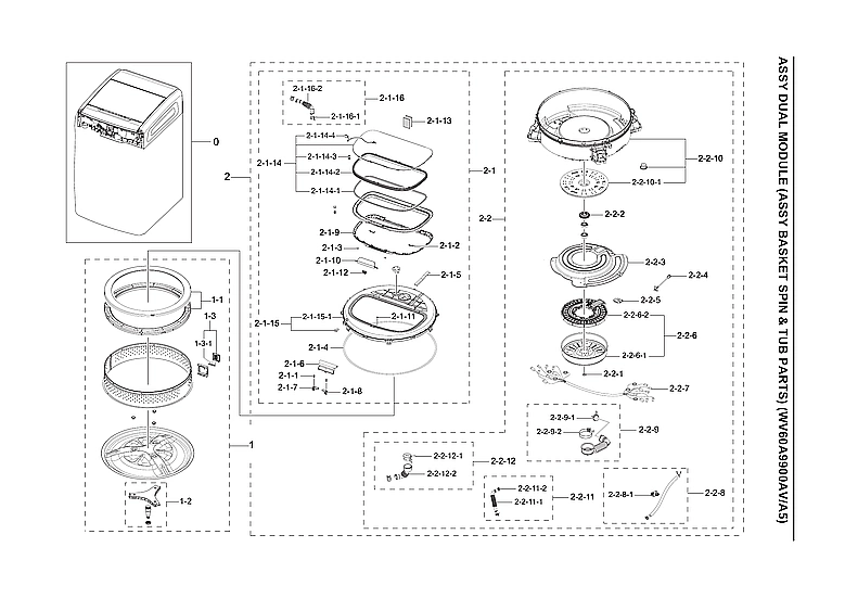 BASKET SPIN & TUB ASSY