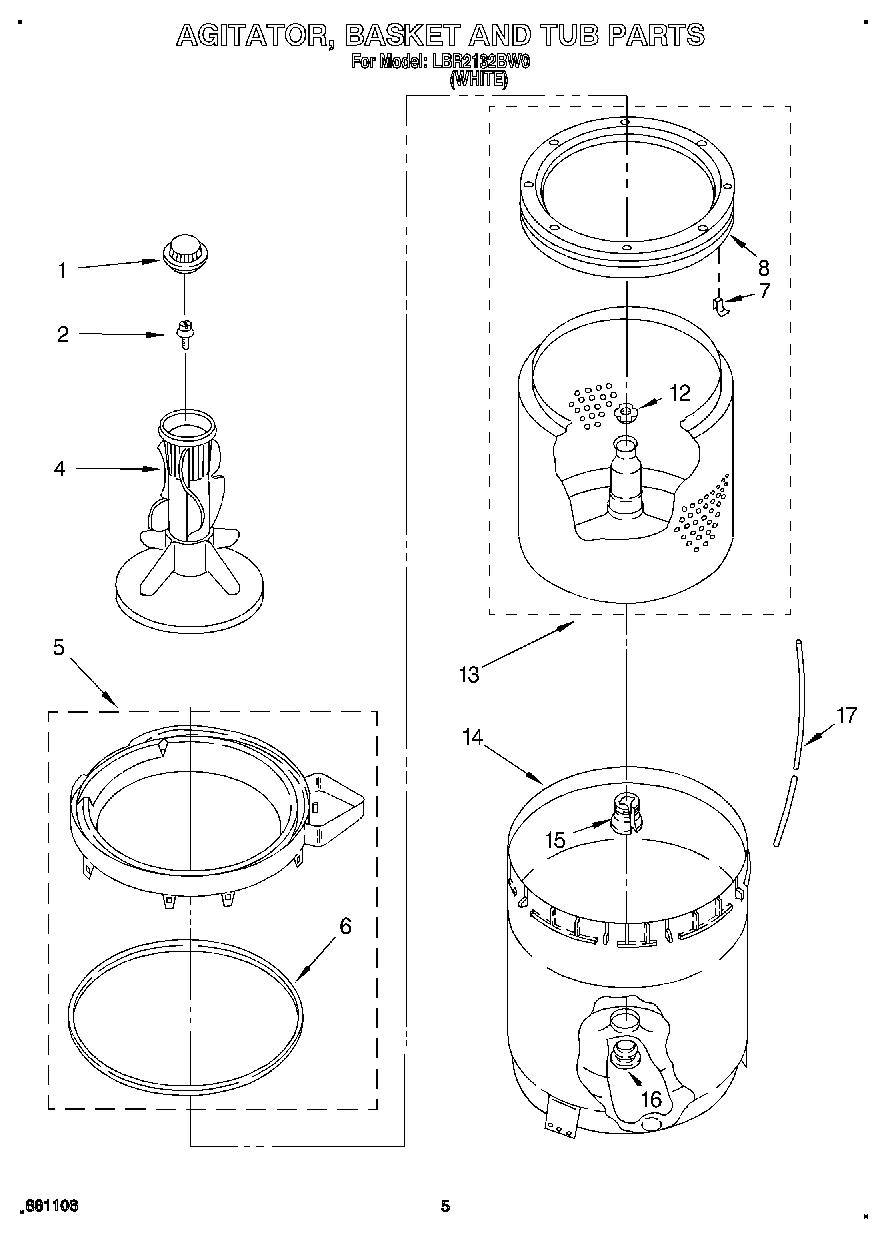 04 - AGITATOR, BASKET AND TUB