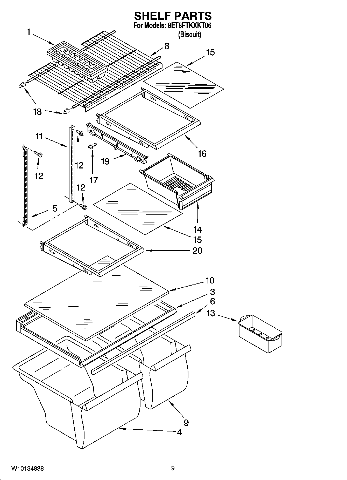 05 - SHELF PARTS, OPTIONAL PARTS (NOT INCLUDED)