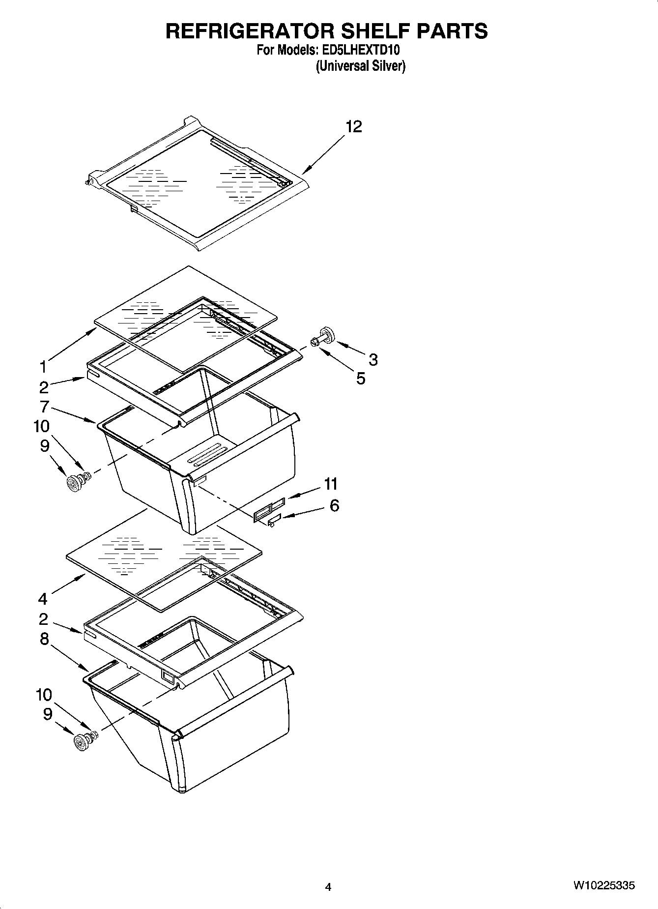 03 - REFRIGERATOR SHELF PARTS