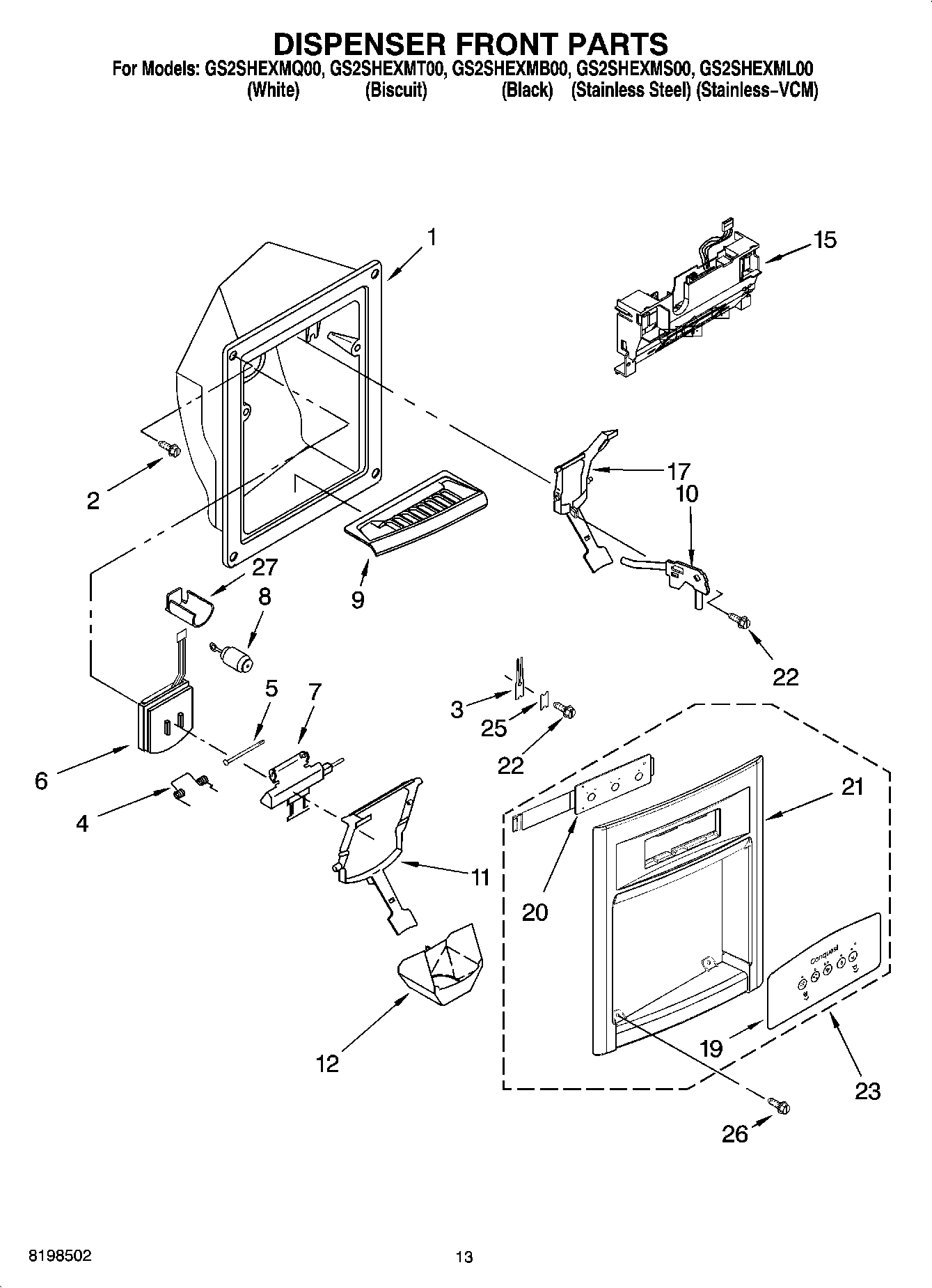 08 - DISPENSER FRONT PARTS