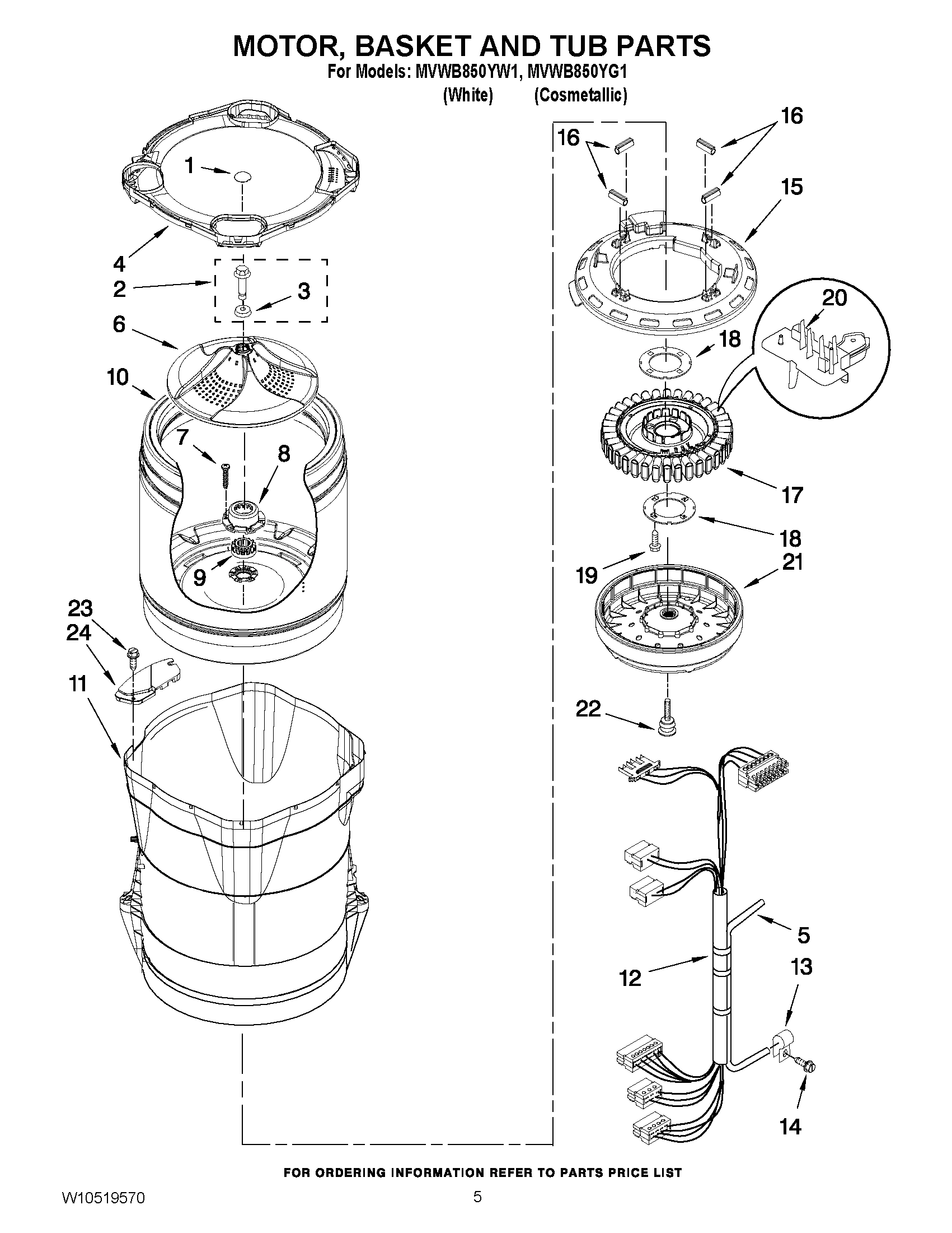 03 - MOTOR, BASKET AND TUB PARTS