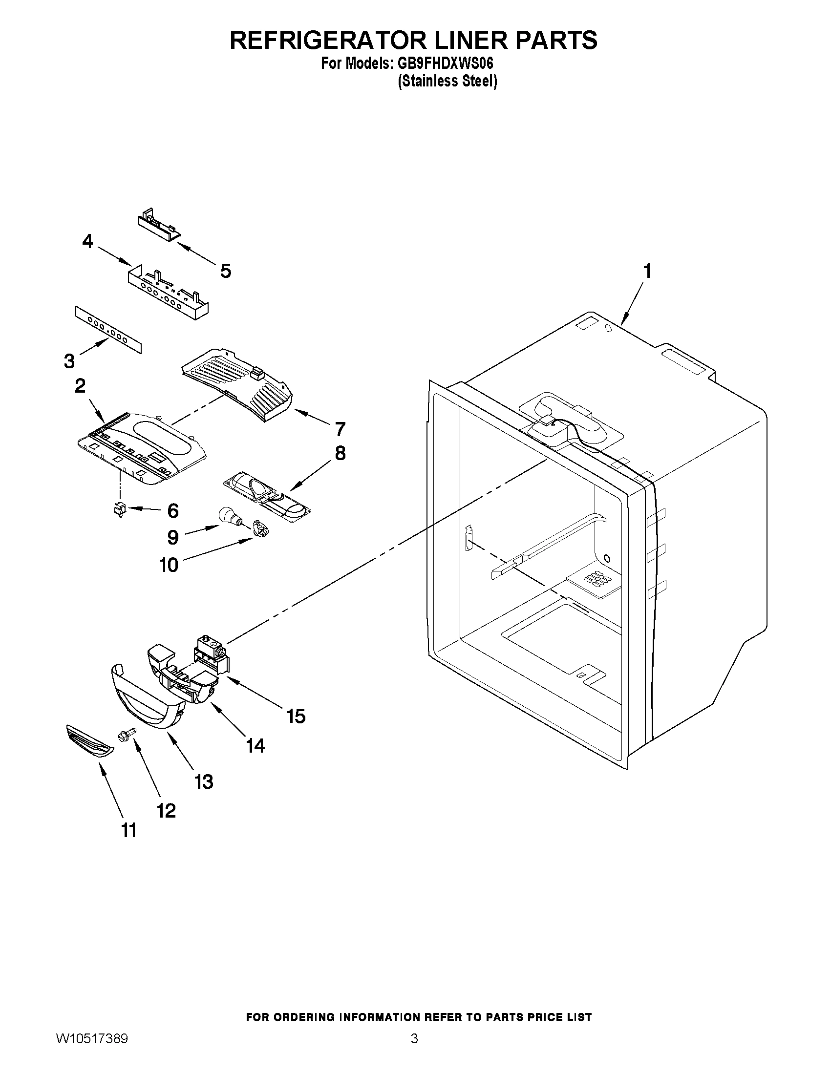 02 - REFRIGERATOR LINER PARTS