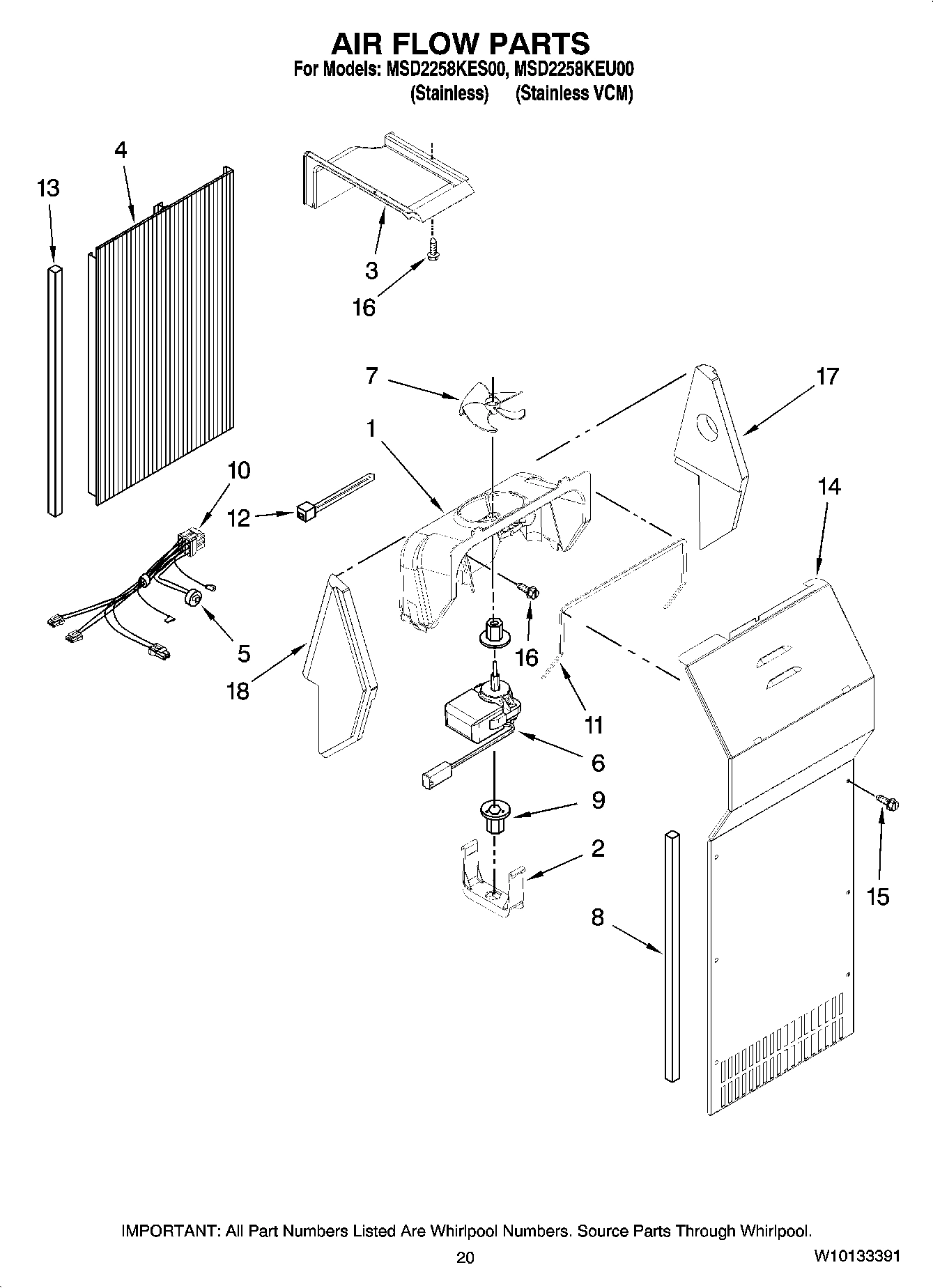 12 - AIR FLOW PARTS, OPTIONAL PARTS (NOT INCLUDED)