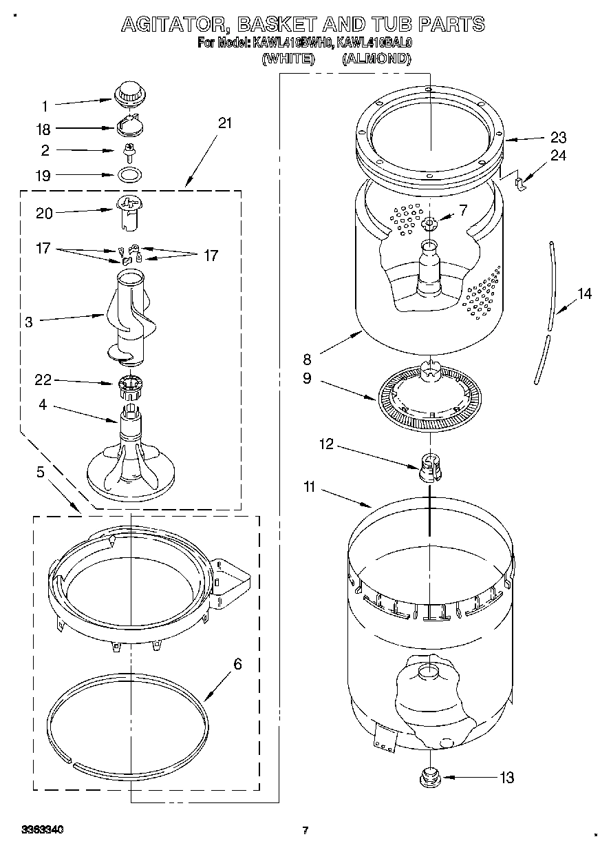 05 - AGITATOR, BASKET AND TUB