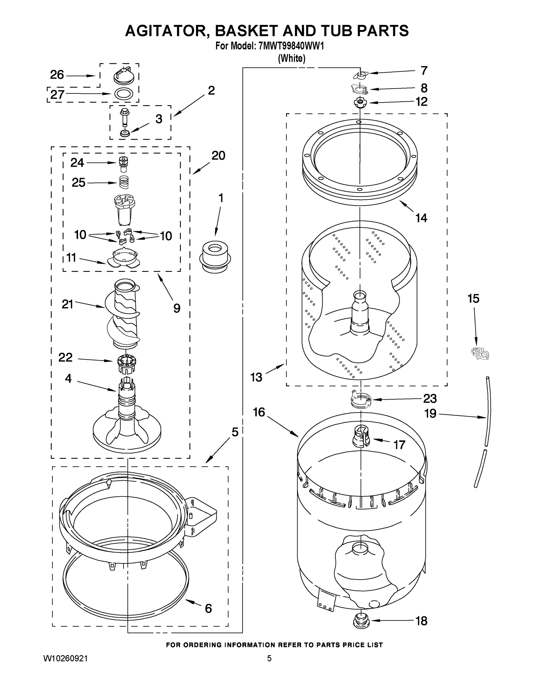 03 - AGITATOR, BASKET AND TUB PARTS