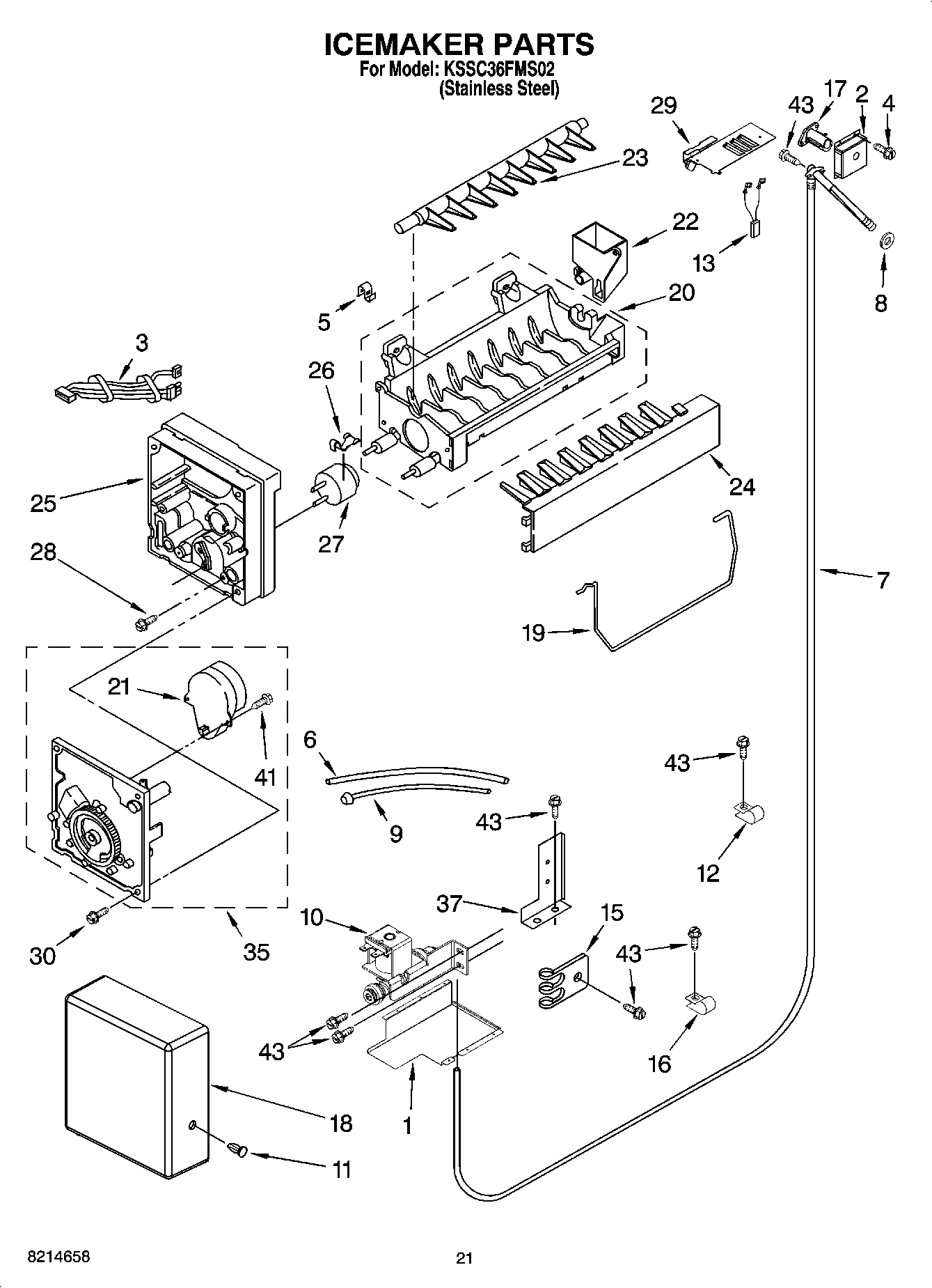 13 - ICEMAKER PARTS