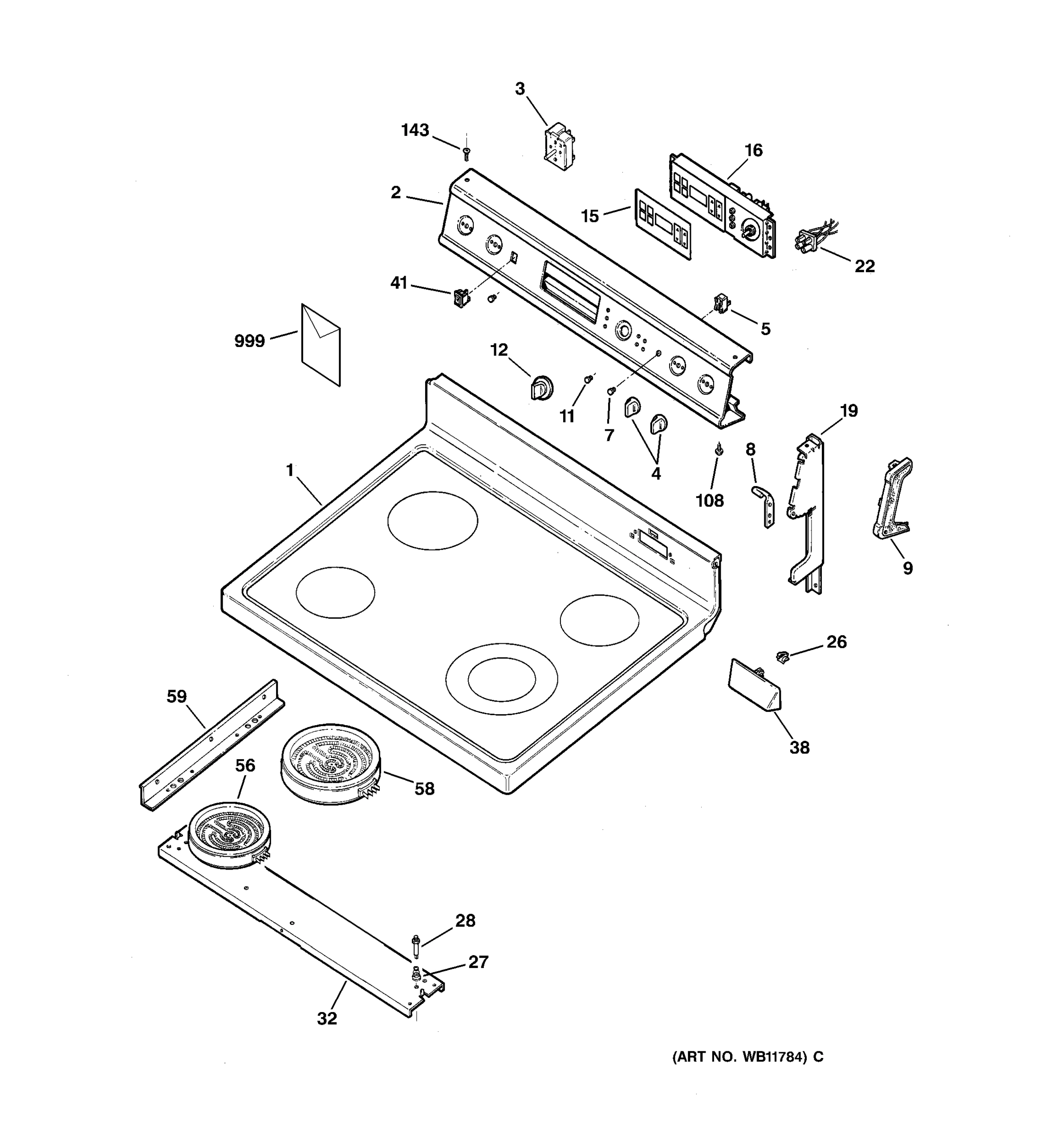 CONTROL PANEL & COOKTOP