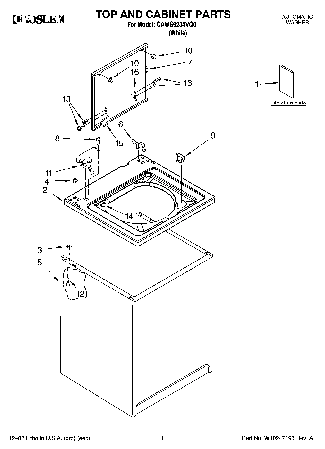 01 - TOP AND CABINET PARTS