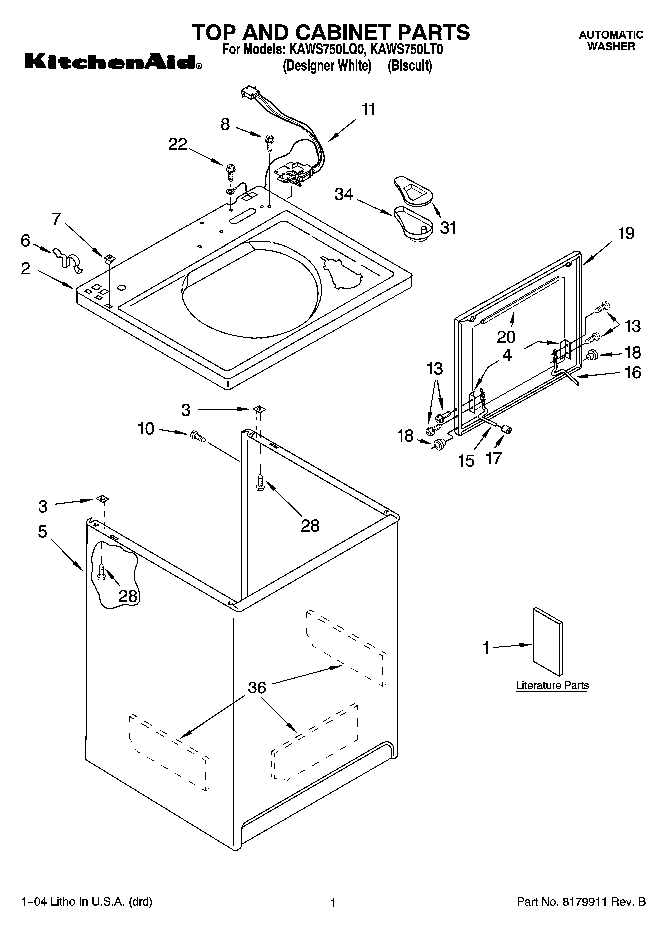 01 - TOP AND CABINET PARTS