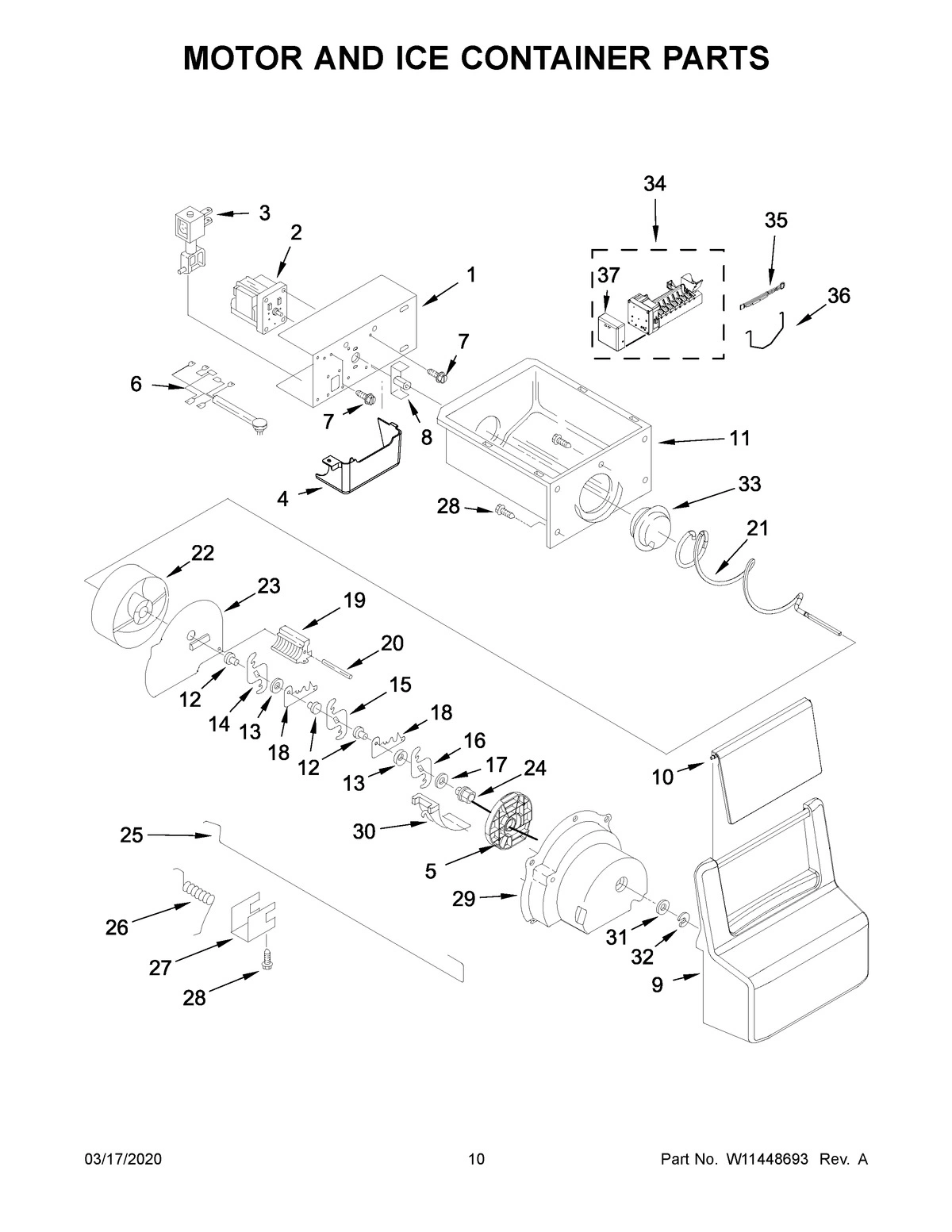 06 - MOTOR AND ICE CONTAINER PARTS
